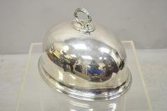 Antique Sheffield Silver Plate English Grapevine Meat Serving Dish Dome Lid