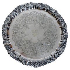 Antico salverino in argento Sheffield firmato "Mappin & Webb Princes Plate".