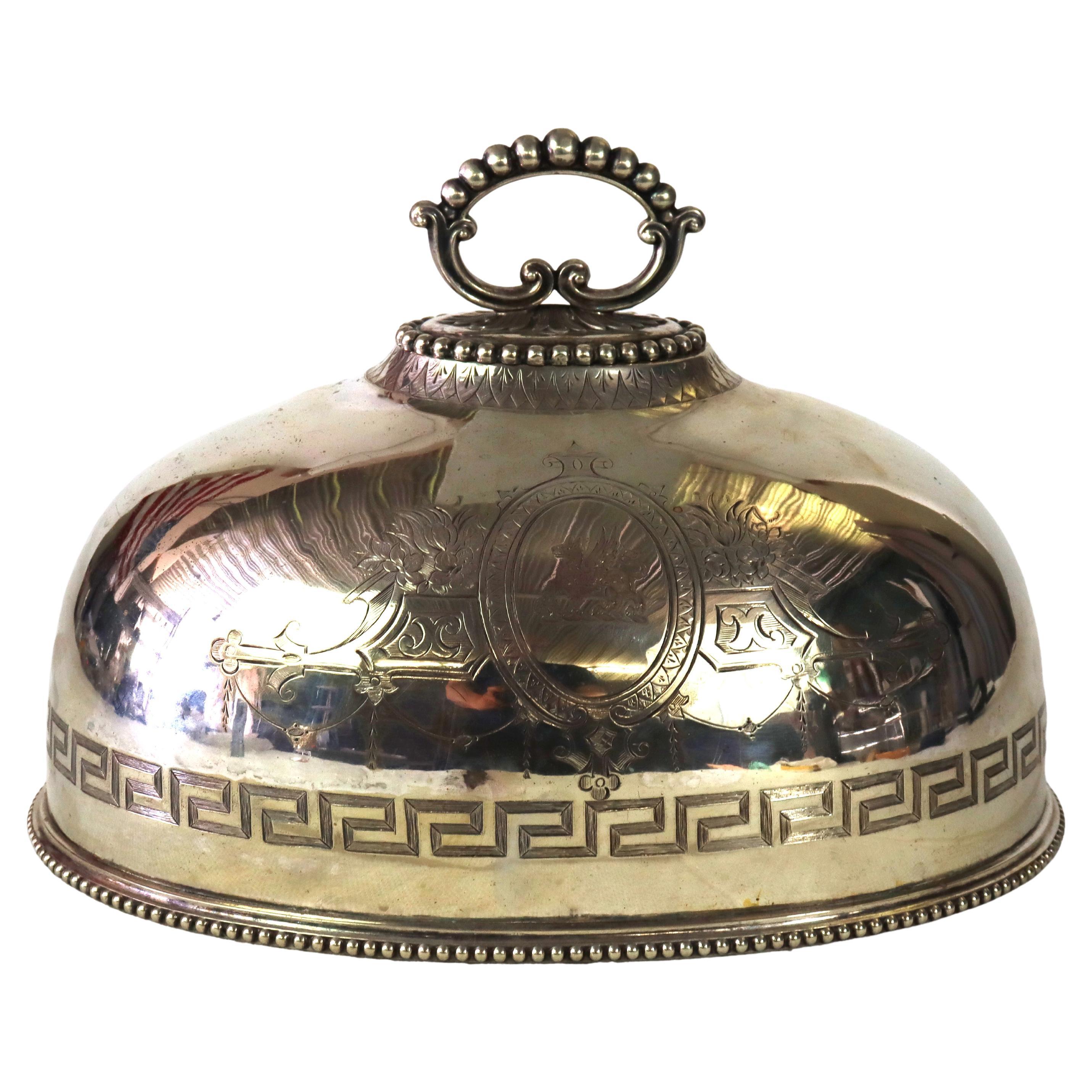 Antique Sheffield Victorian Silver Plated Dome C1890 For Sale