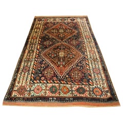 Tapis ancien Shekarlu Qashqai à motifs de médaillons classiques, vers 1890