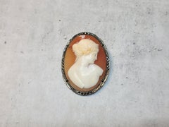 Antique Shell Cameo Brooch, late 1800s