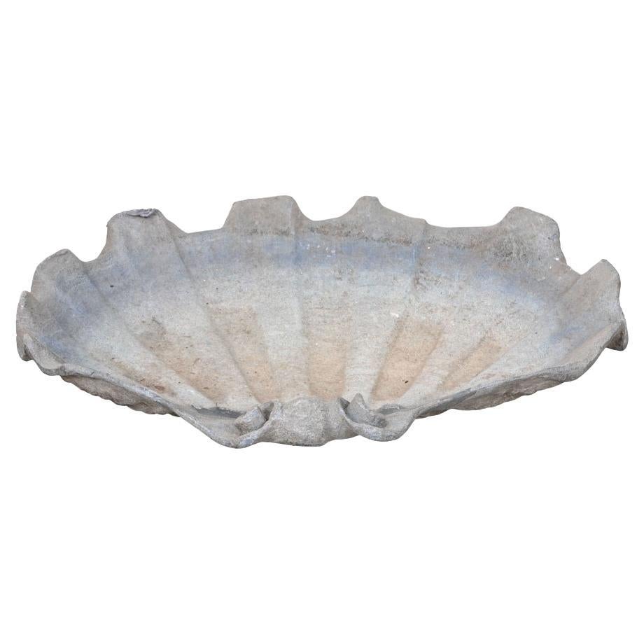Antique Shell Form Lead Garden Basin