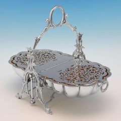 Shell Shape Victorian Folding Biscuit Box by John Sherwood & Sons, circa 1890