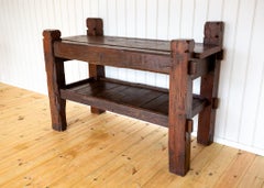Antique Shelving Media Unit Display Stand Console Primitive Brutalist Craftsman