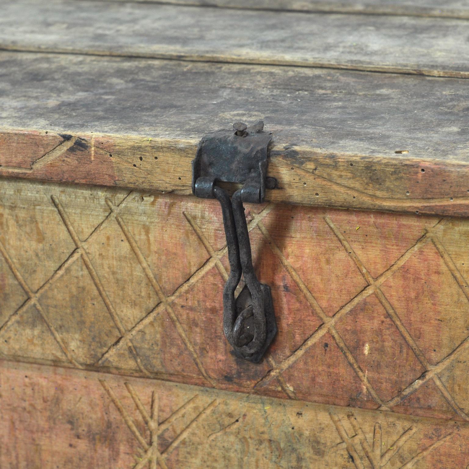 Coffre de berger antique, années 1850 en vente 2