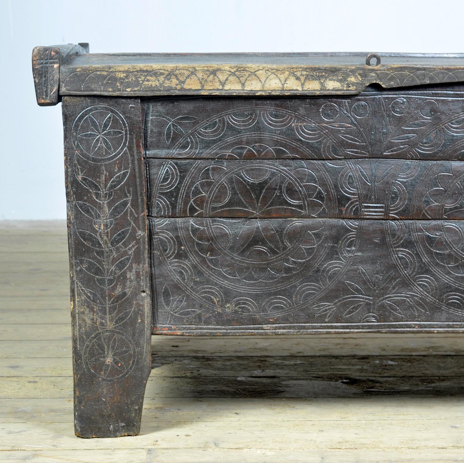 Antique shepherd’s chest, 1850s For Sale 3