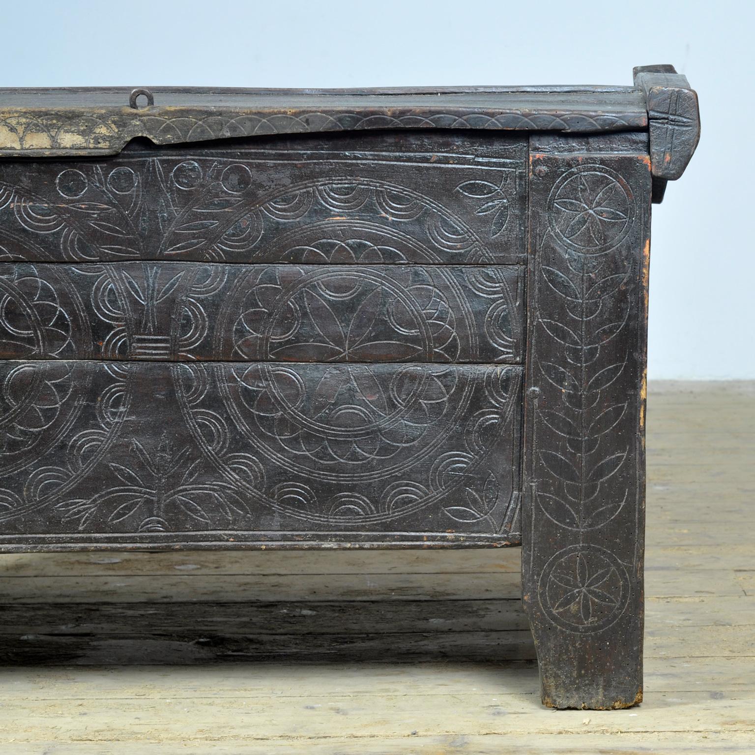 Antique shepherd’s chest, 1850s For Sale 4