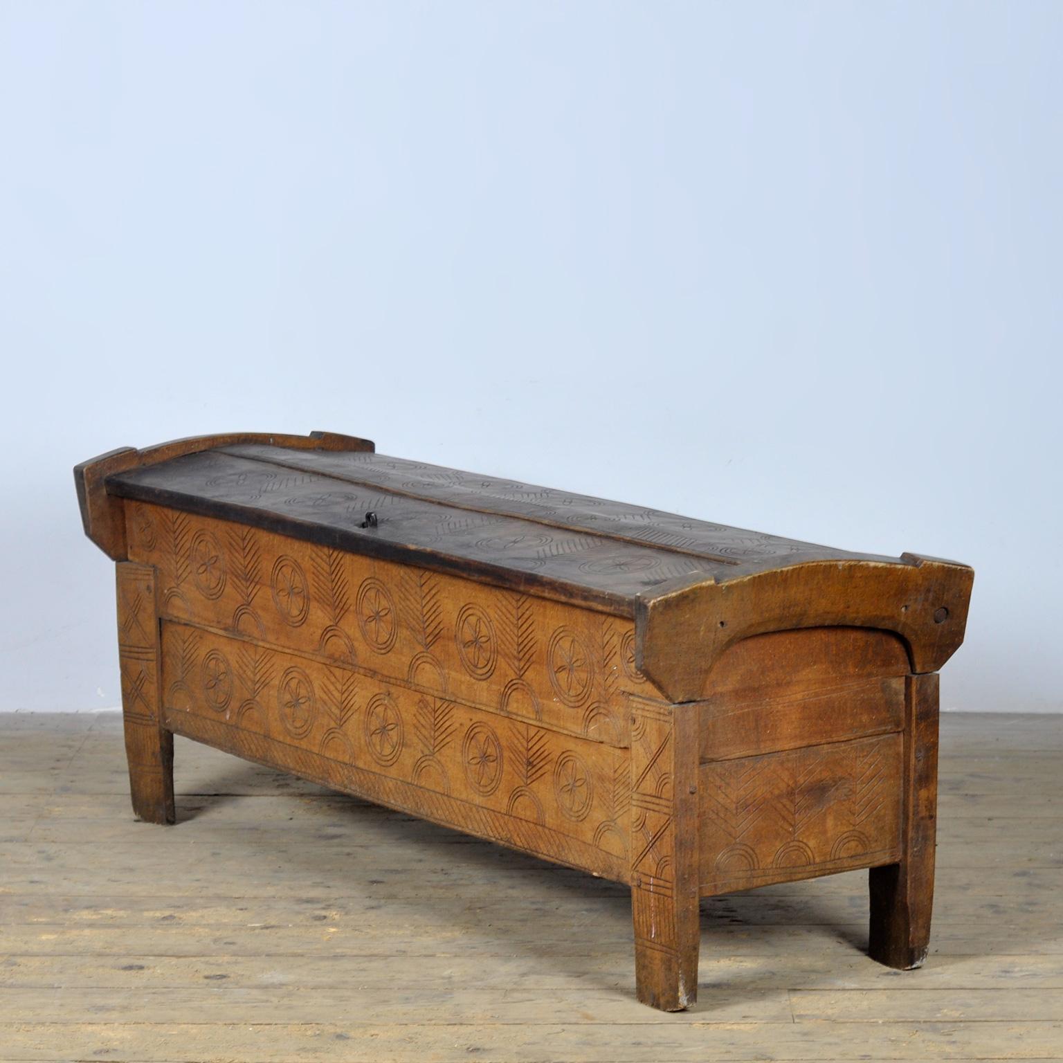 Artisanat Coffre de berger antique, années 1850 en vente