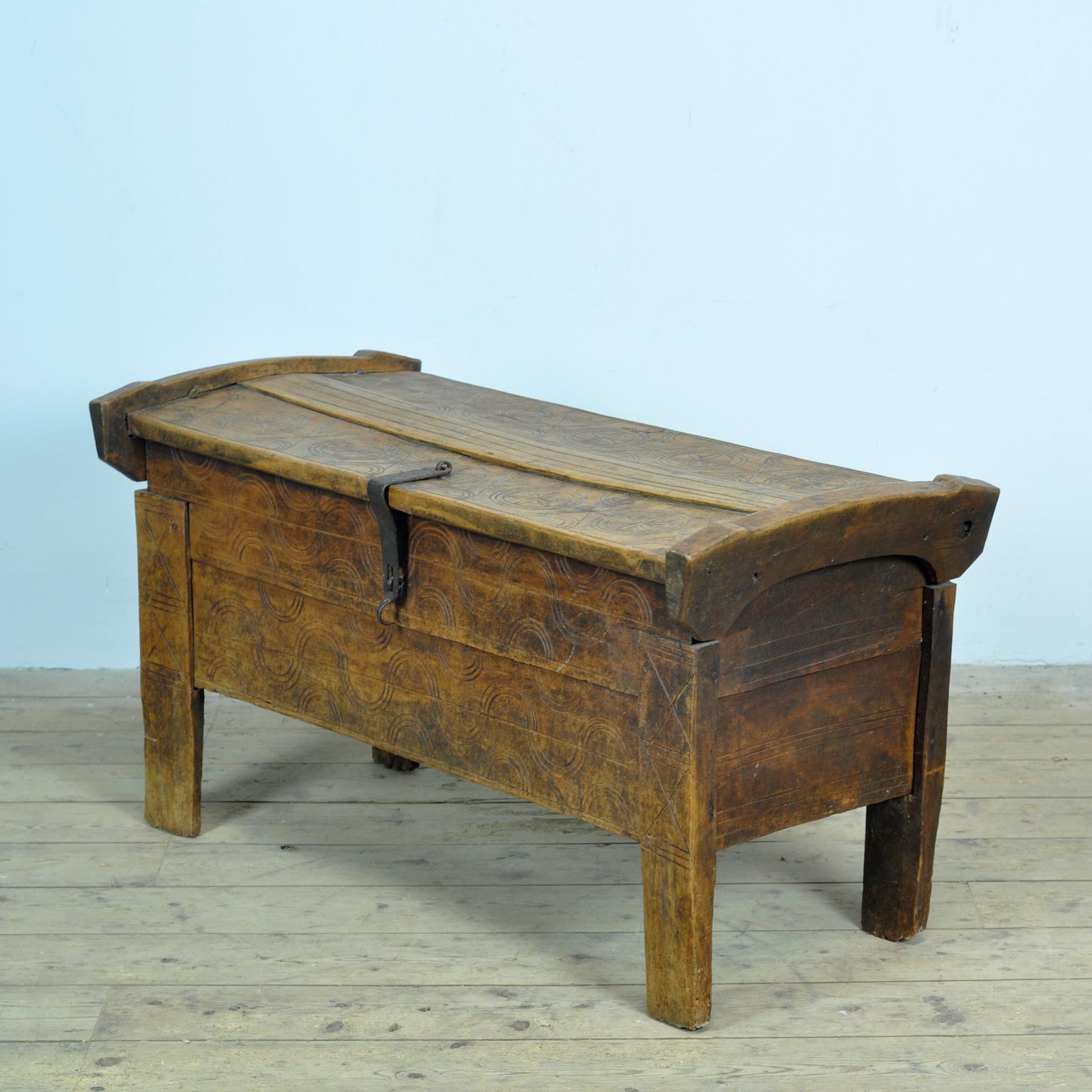 Folk Art antique shepherd’s chest, 1850’s For Sale