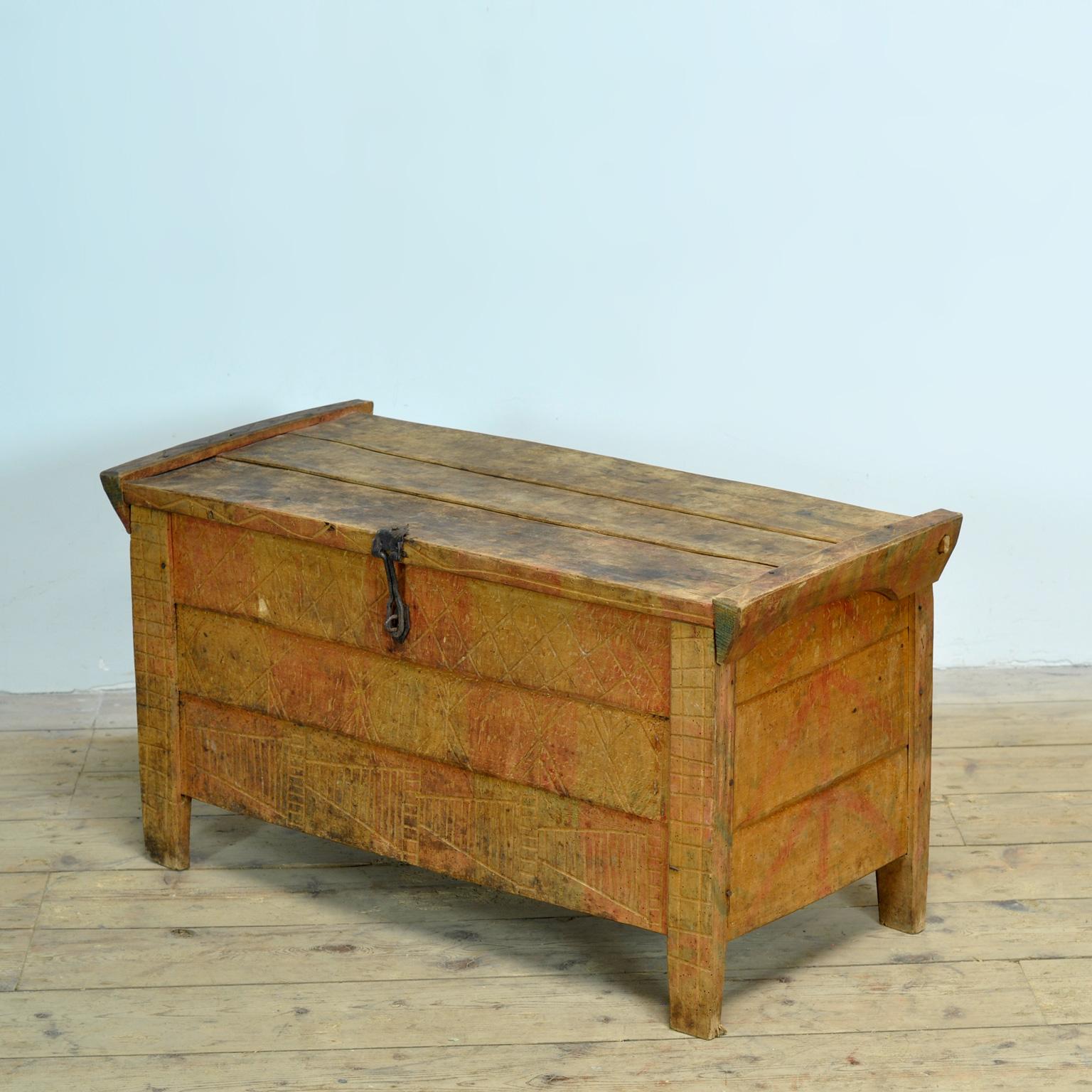 Artisanat Coffre de berger antique, années 1850 en vente