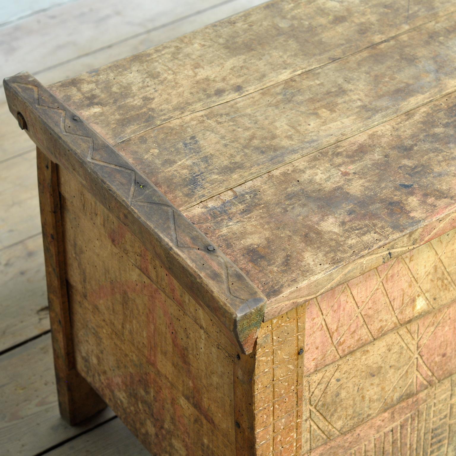 Coffre de berger antique, années 1850 Bon état - En vente à Amsterdam, Noord Holland