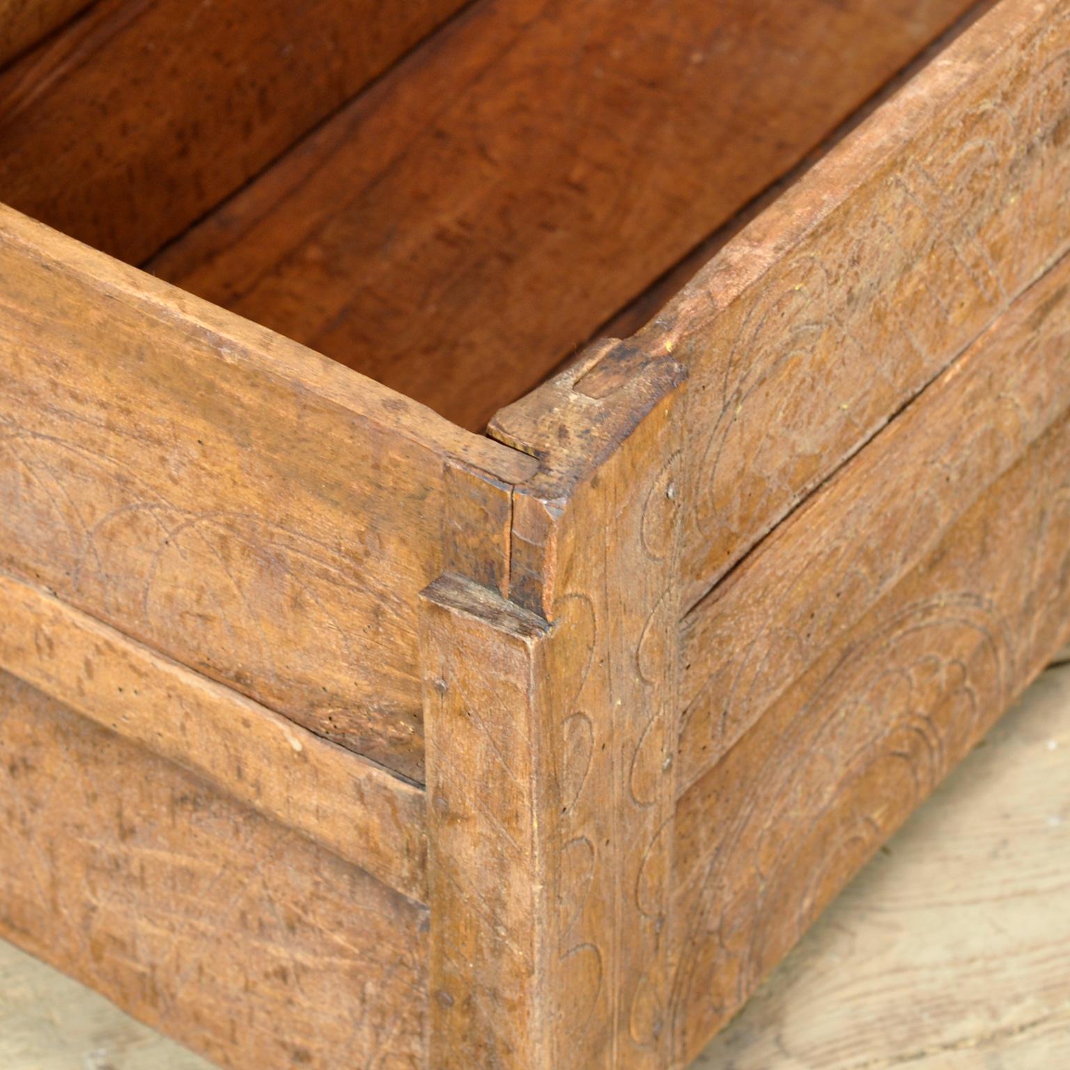 Hêtre Coffre de berger ancien, 1850 en vente