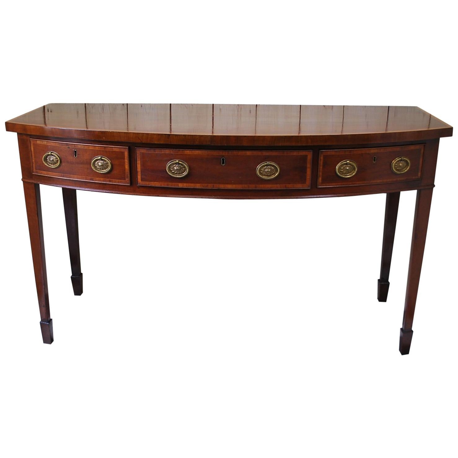 Antique Sheraton Bow Fronted Serving/Console Table 