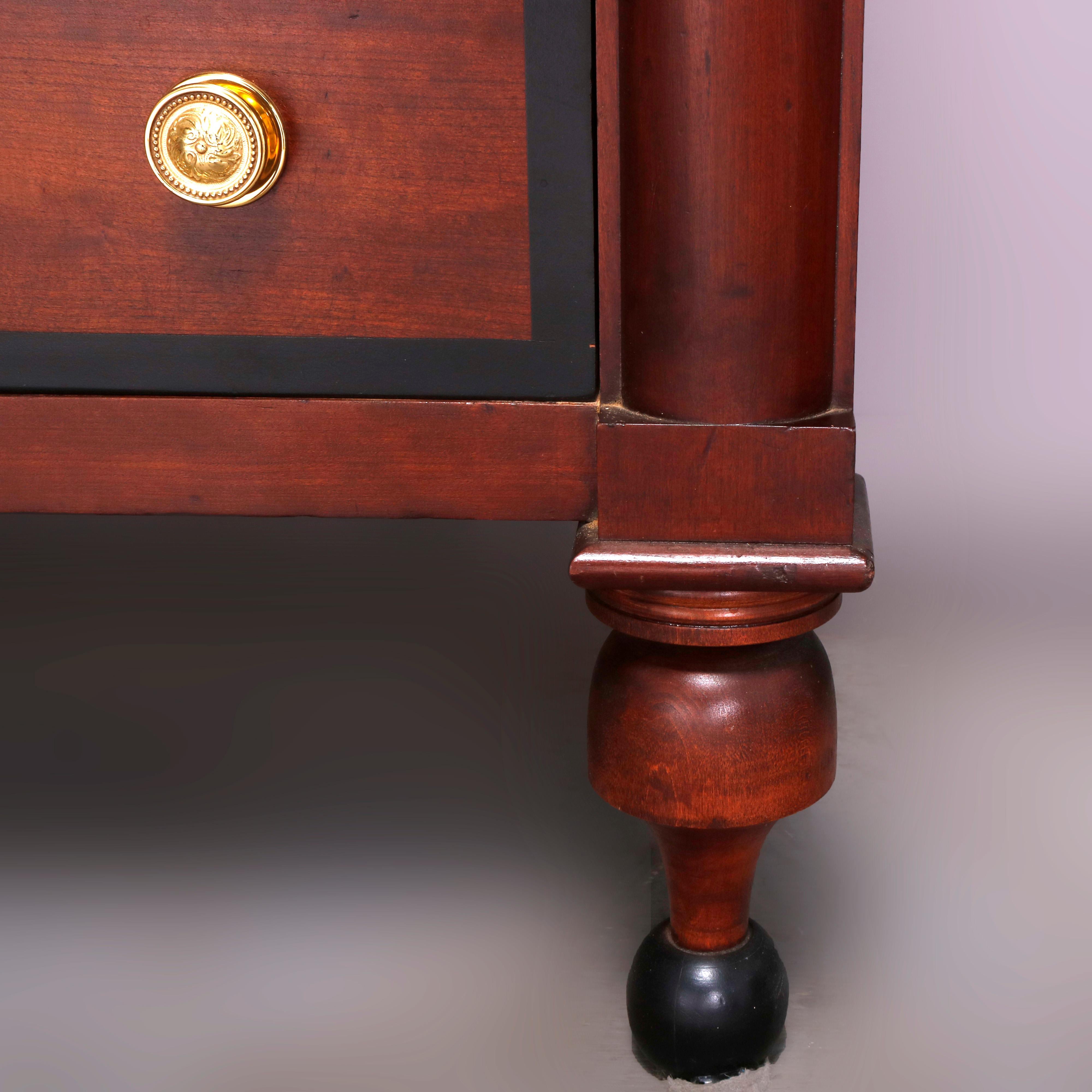 Antique Sheraton Carved Mahogany Chest Drawers, circa 1830 7