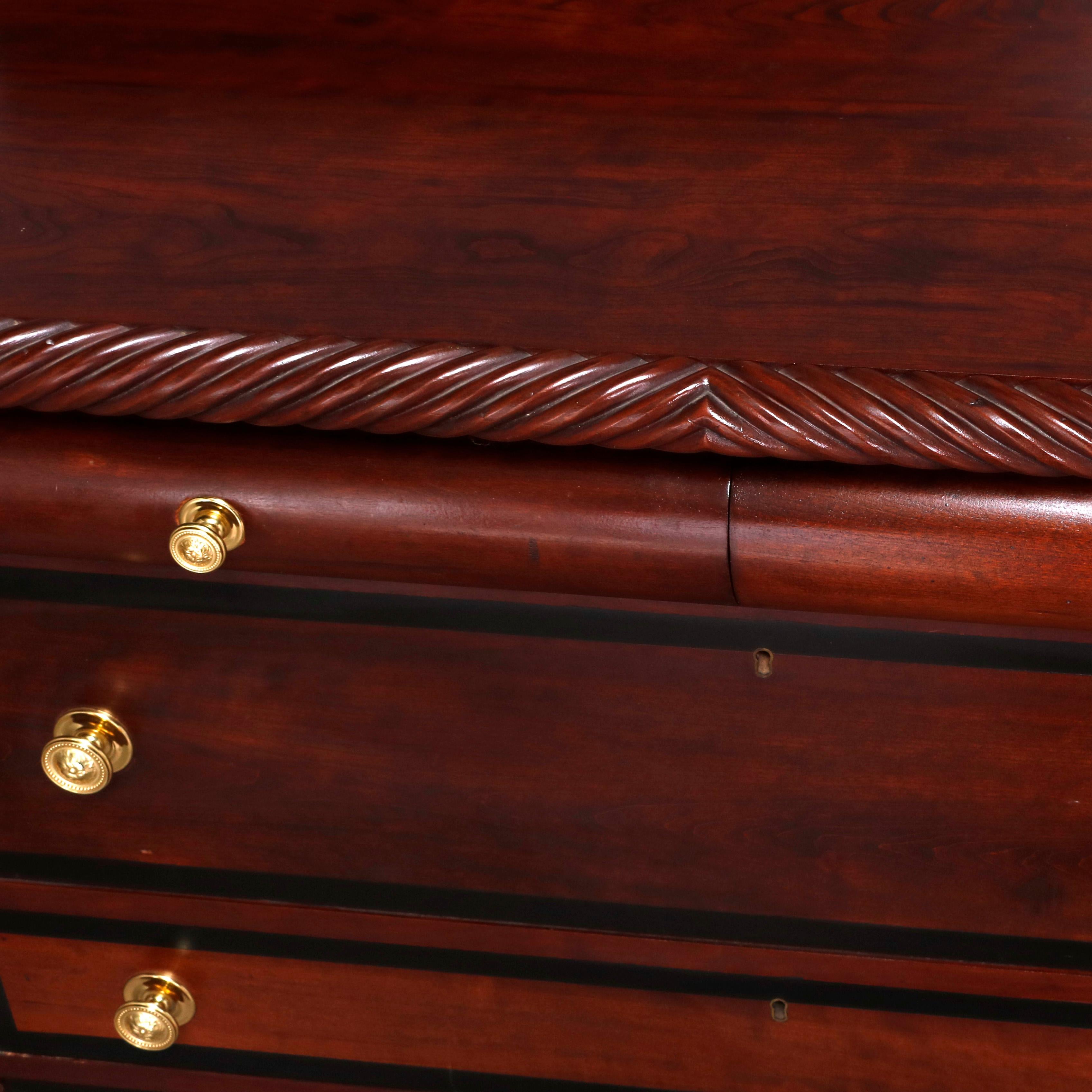 Antique Sheraton Carved Mahogany Chest Drawers, circa 1830 1
