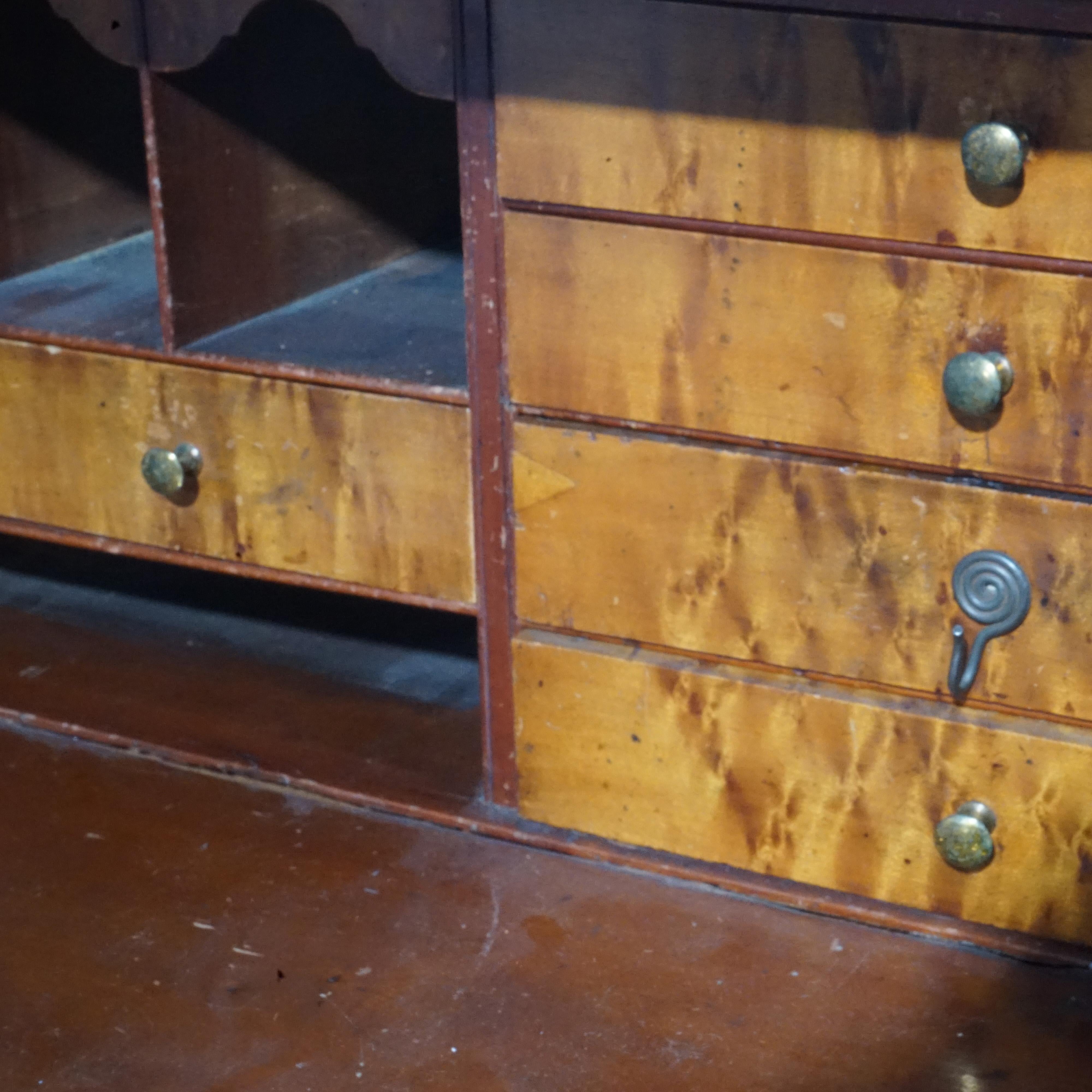 Antique Sheraton Cherry Butlers Chest with Drop-Front Desk, Circa 1830 6