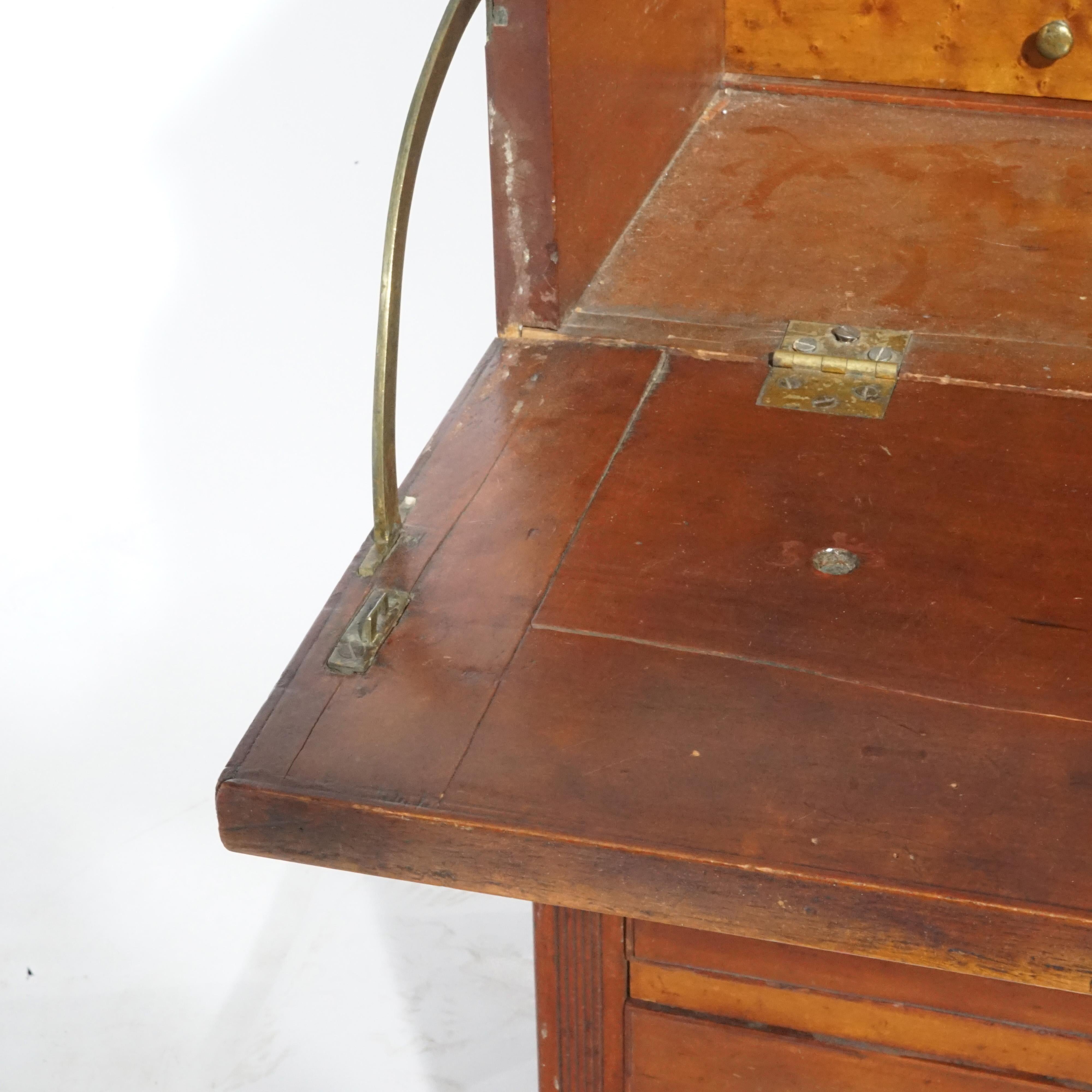 Antique Sheraton Cherry Butlers Chest with Drop-Front Desk, Circa 1830 7