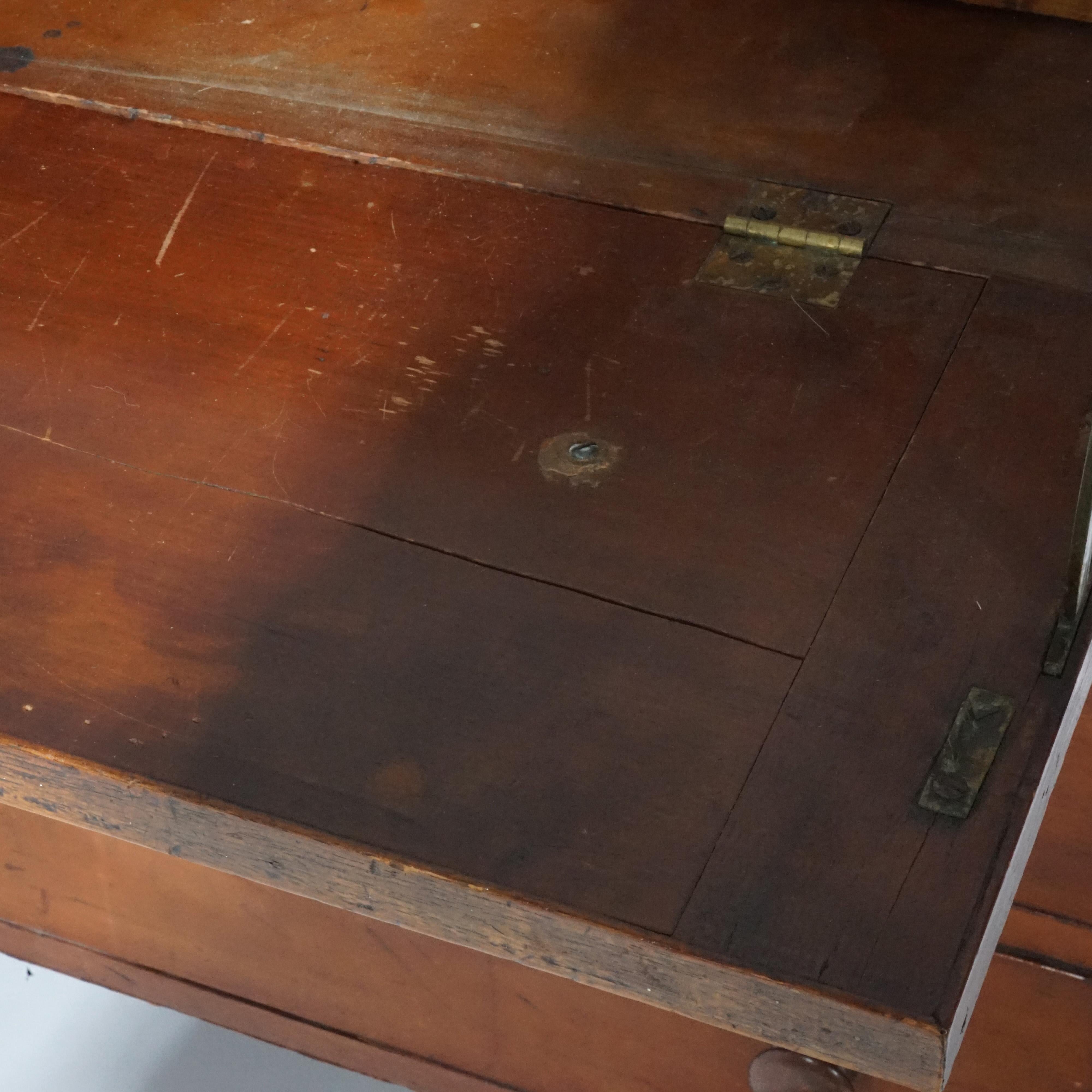 Antique Sheraton Cherry Butlers Chest with Drop-Front Desk, Circa 1830 8