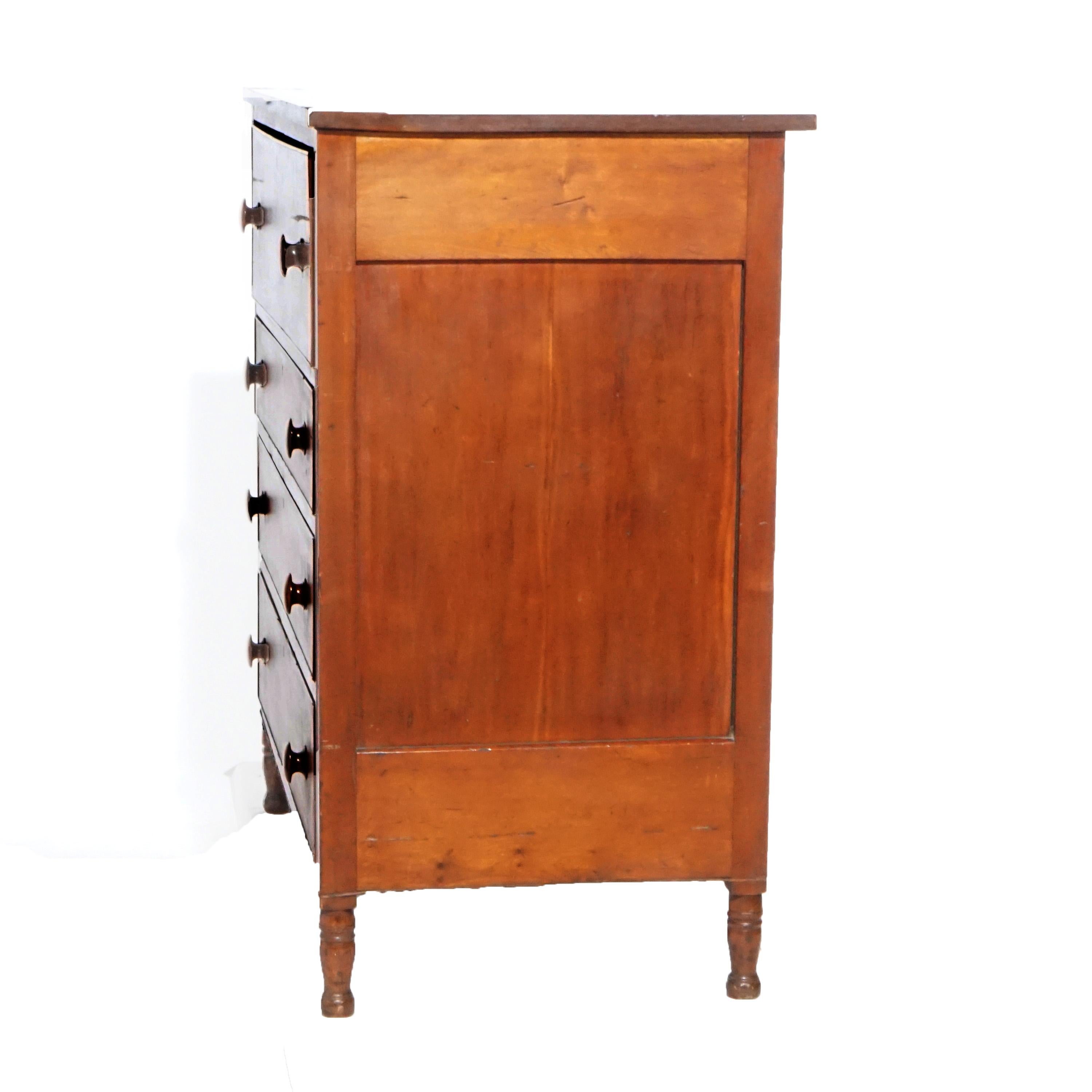 American Antique Sheraton Cherry Butlers Chest with Drop-Front Desk, Circa 1830