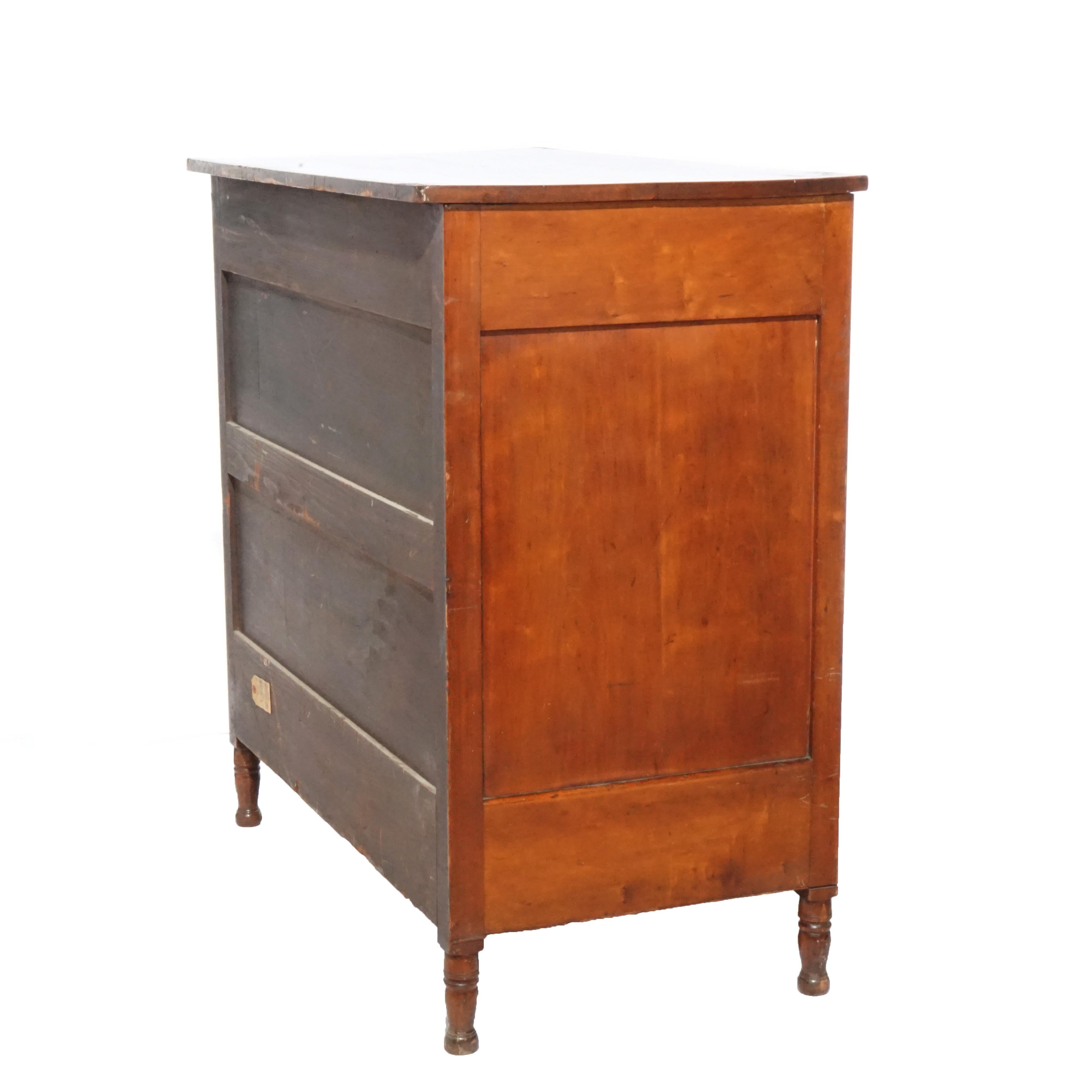 Antique Sheraton Cherry Butlers Chest with Drop-Front Desk, Circa 1830 In Good Condition In Big Flats, NY