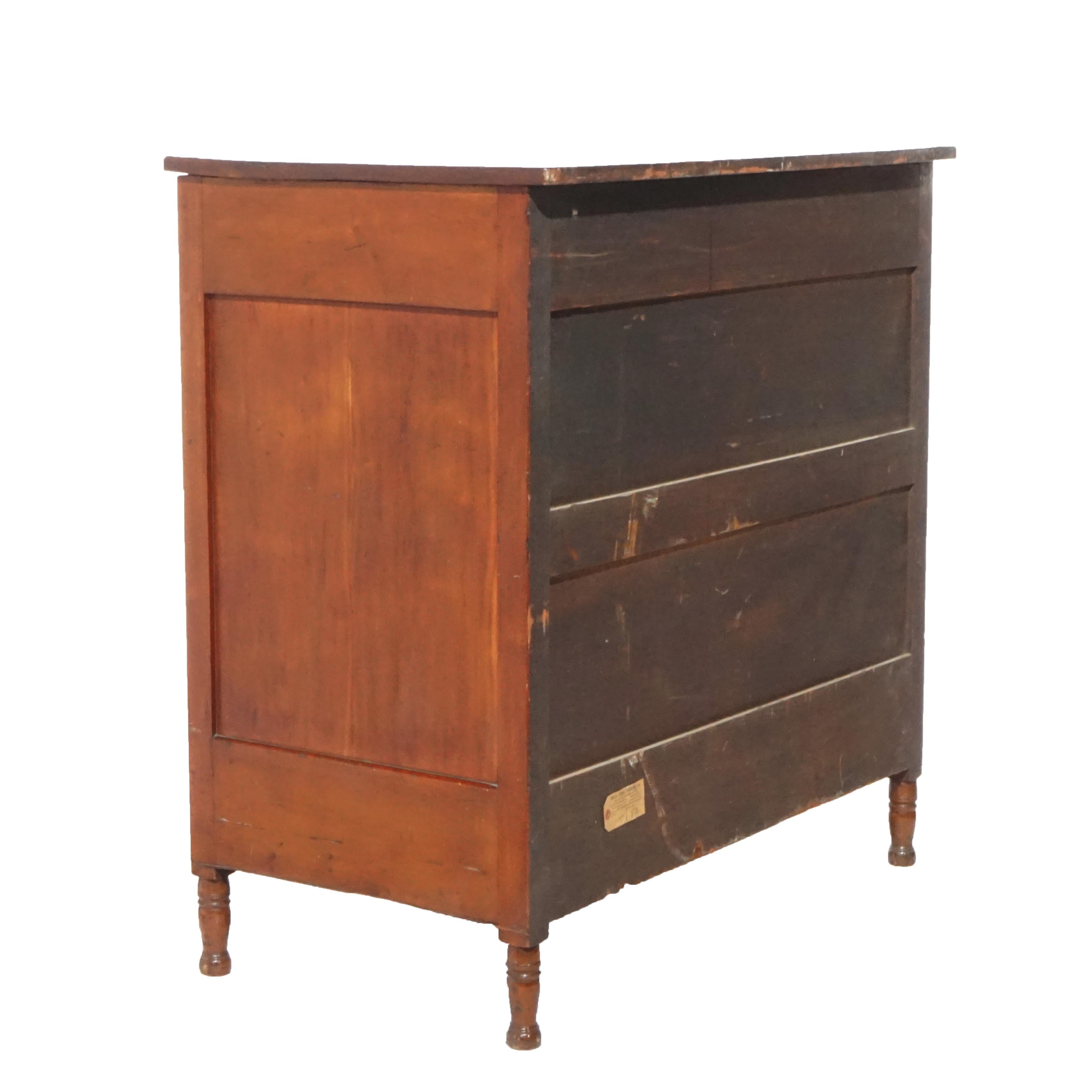 19th Century Antique Sheraton Cherry Butlers Chest with Drop-Front Desk, Circa 1830