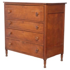 Antique Sheraton Cherry Butlers Chest with Drop-Front Desk, Circa 1830