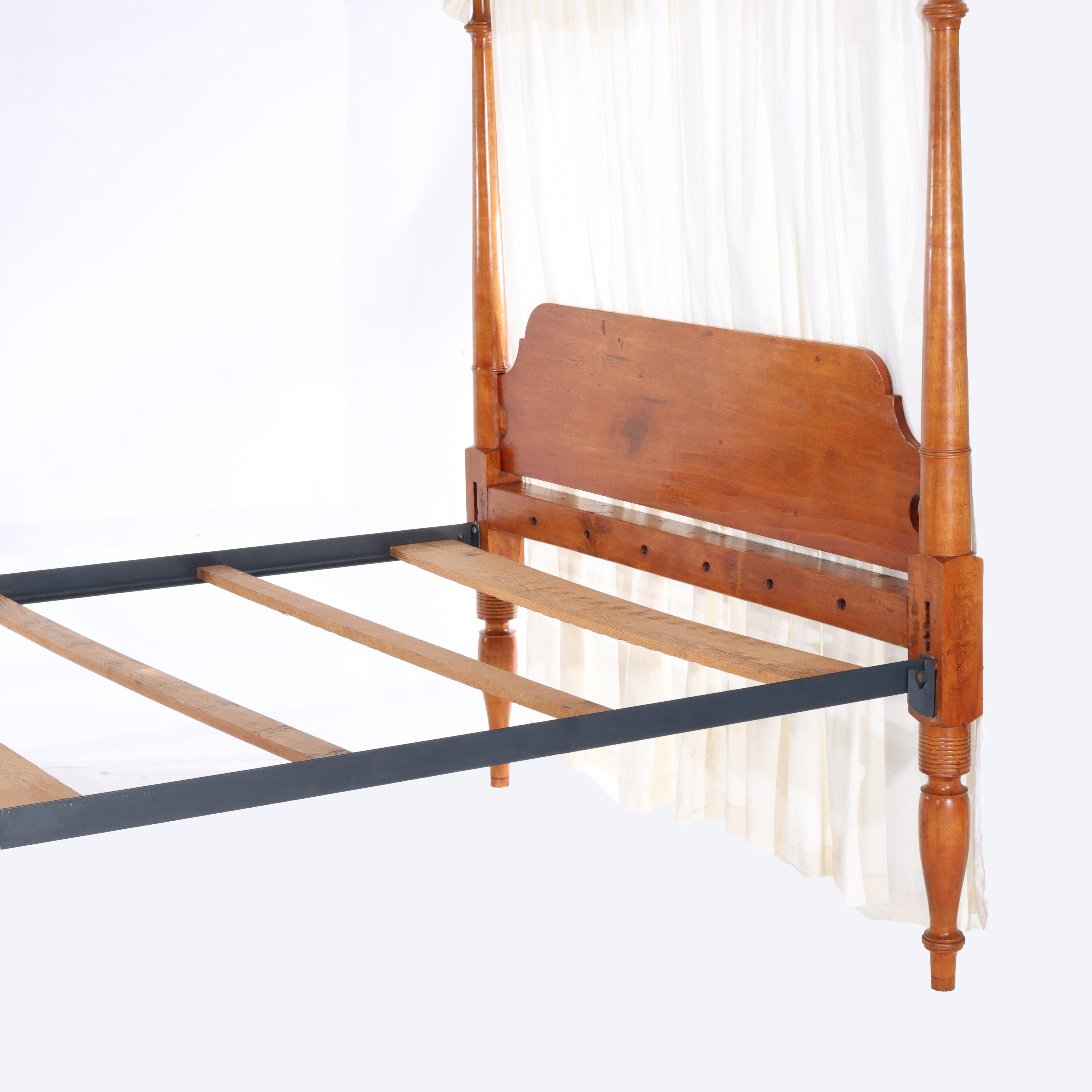 Antigua Cama Sheraton con dosel de cerezo C1820 en venta 10