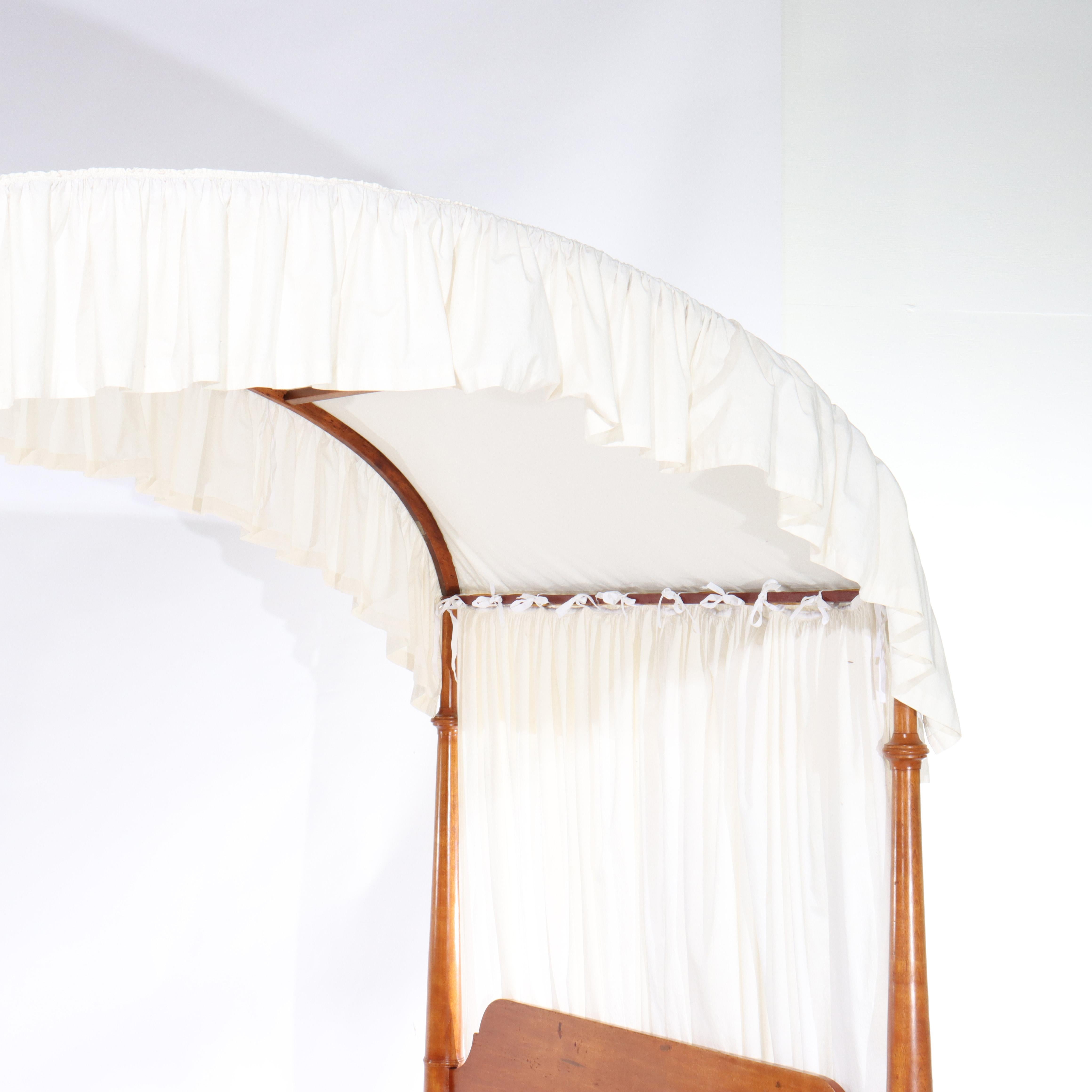 Antigua Cama Sheraton con dosel de cerezo C1820 en venta 11