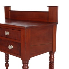 Antico server a 3 cassetti in ciliegio e acero tigrato Sheraton C1830