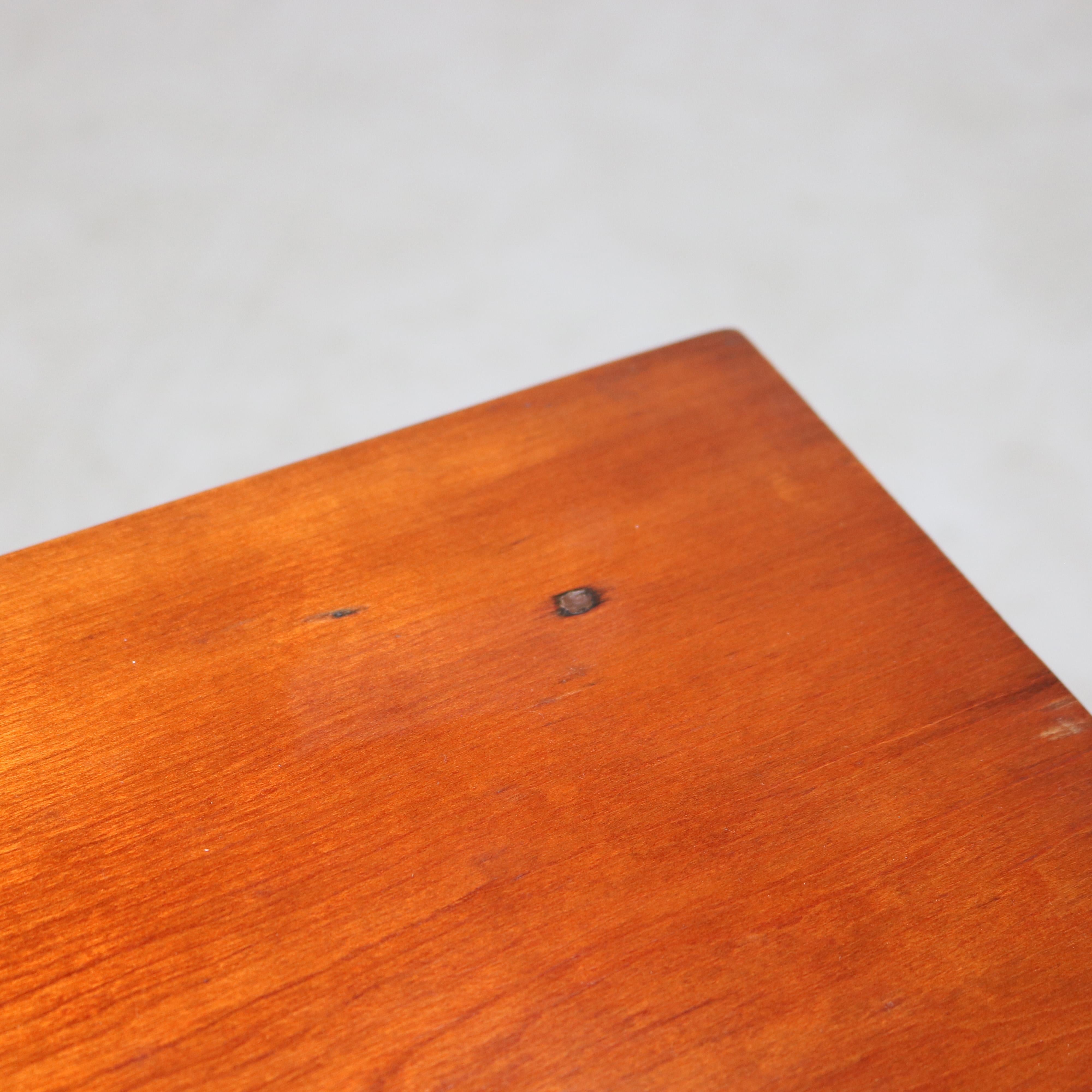 Antique Sheraton Cherry & Tiger Maple Two Drawer Stand on Turned Legs C1840 3
