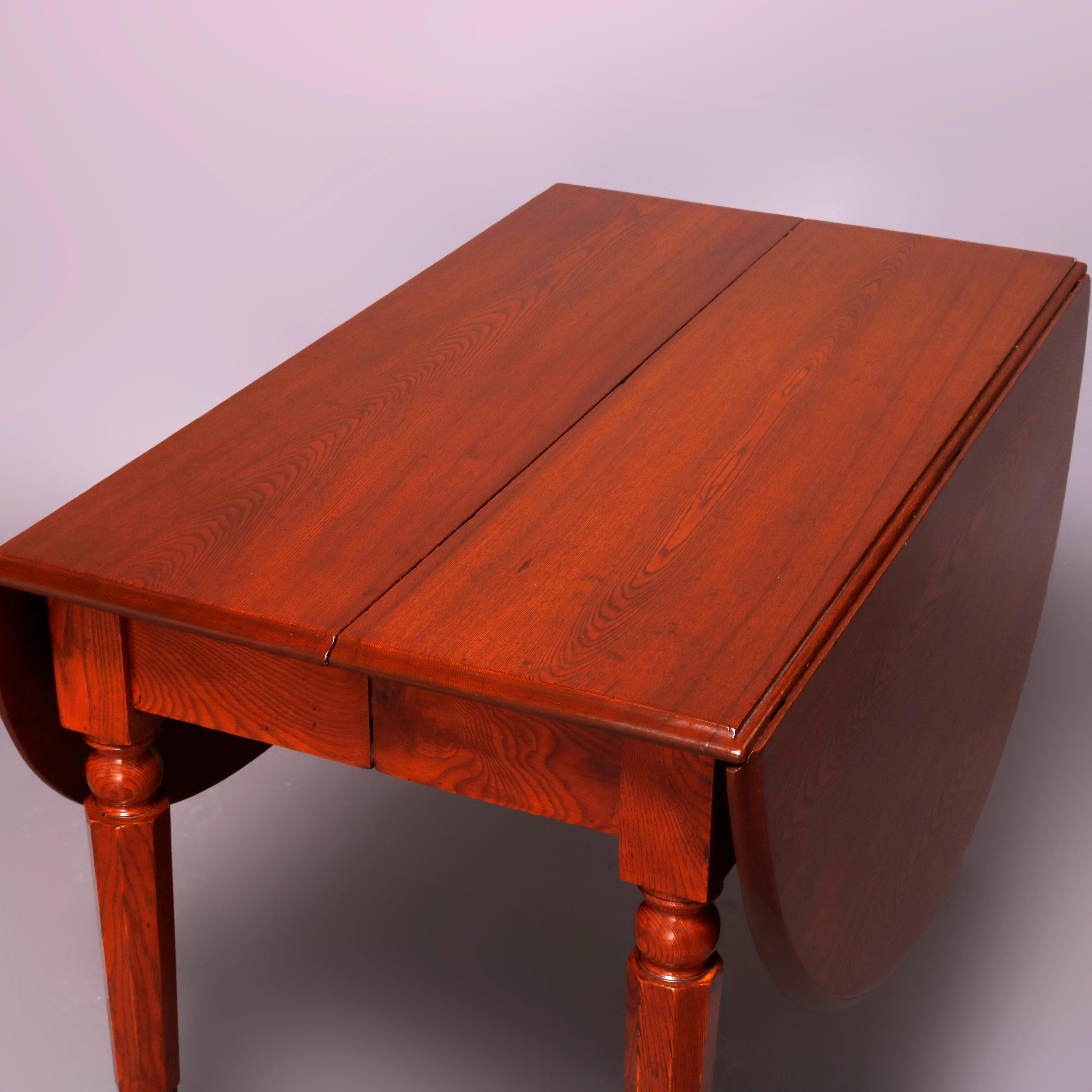 Sheraton Chestnut Drop Leaf Banquet Dining Table with 5 Leaves, circa 1910 1