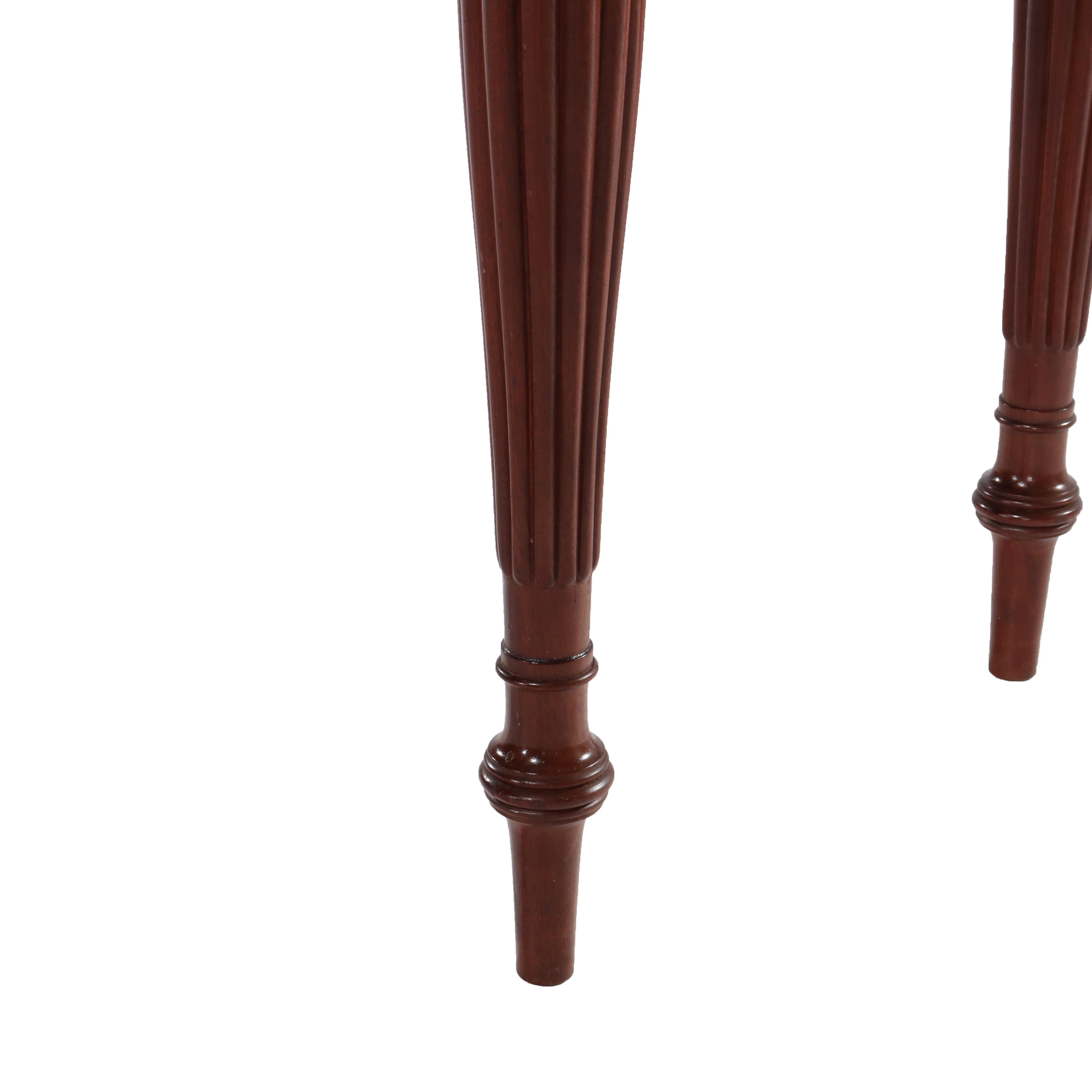 19th Century Antique Sheraton Federal Acanthus Carved Mahogany Serpentine Game Table C1830 For Sale