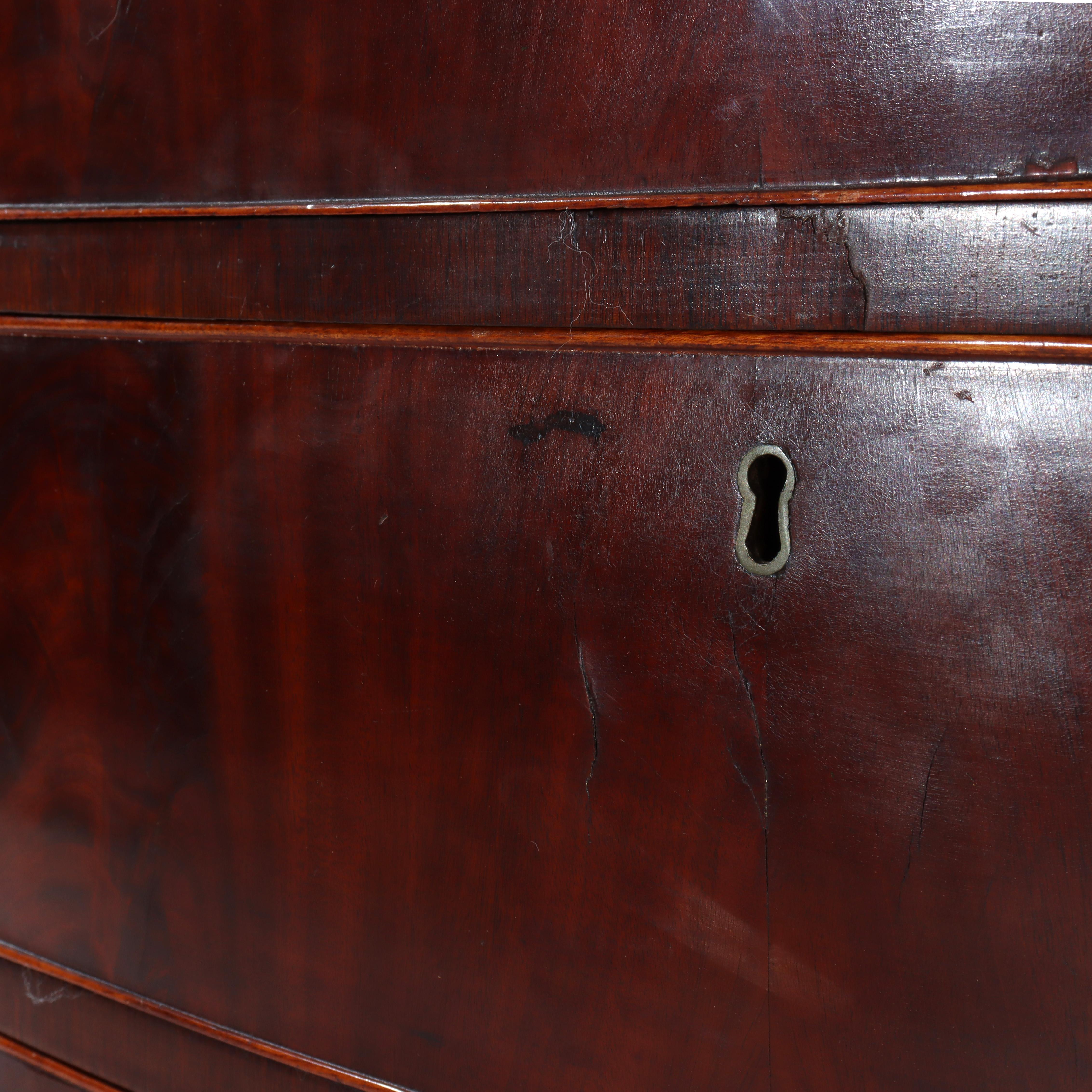 Antico cassettone a 6 cassetti in mogano di Sheraton Feder C1830 in vendita 8