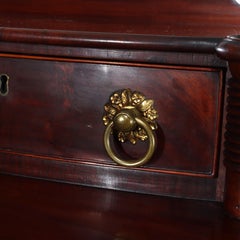 Antique Sheraton Federal Flame Mahogany 6-Drawer Chest C1830