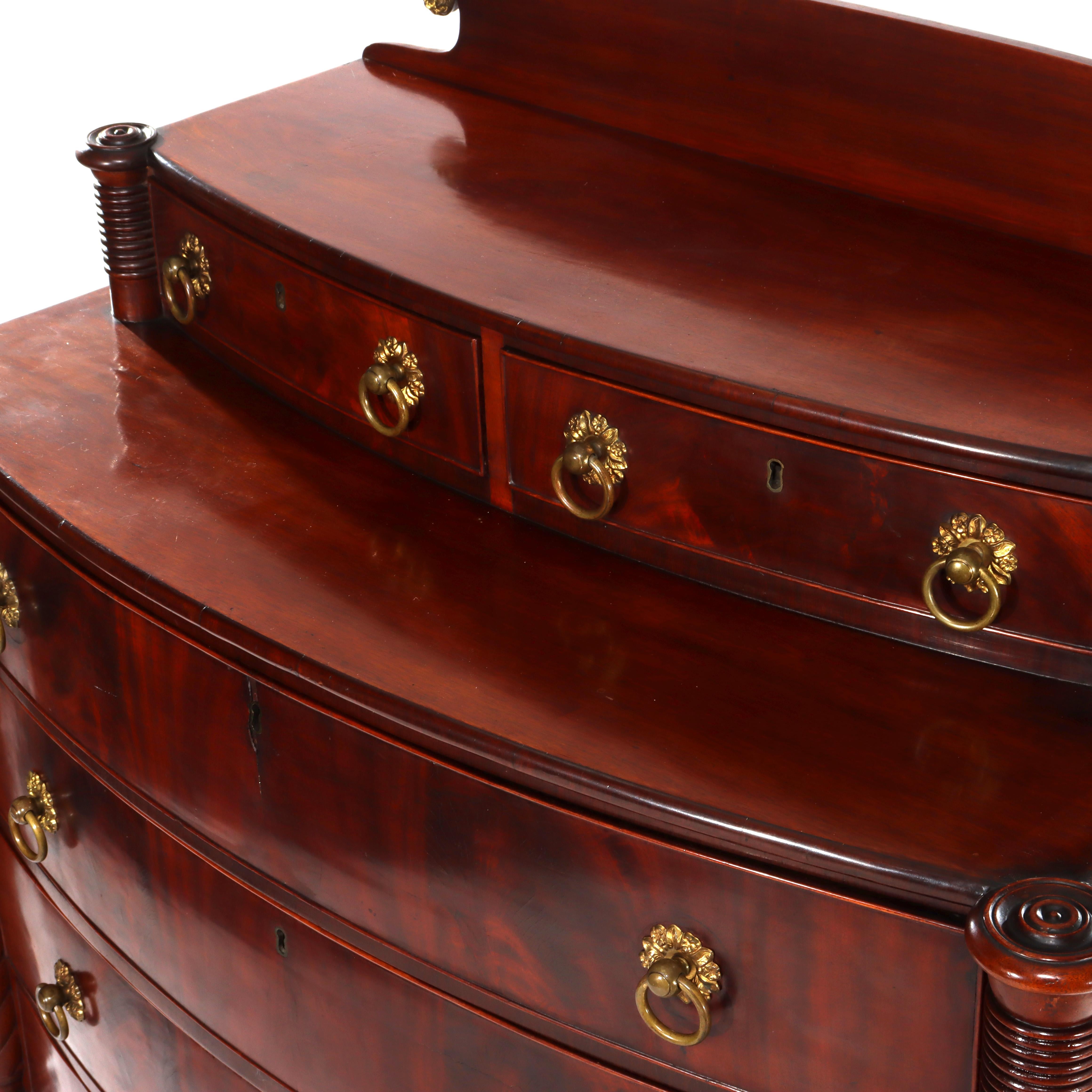 Mogano Antico cassettone a 6 cassetti in mogano di Sheraton Feder C1830 in vendita