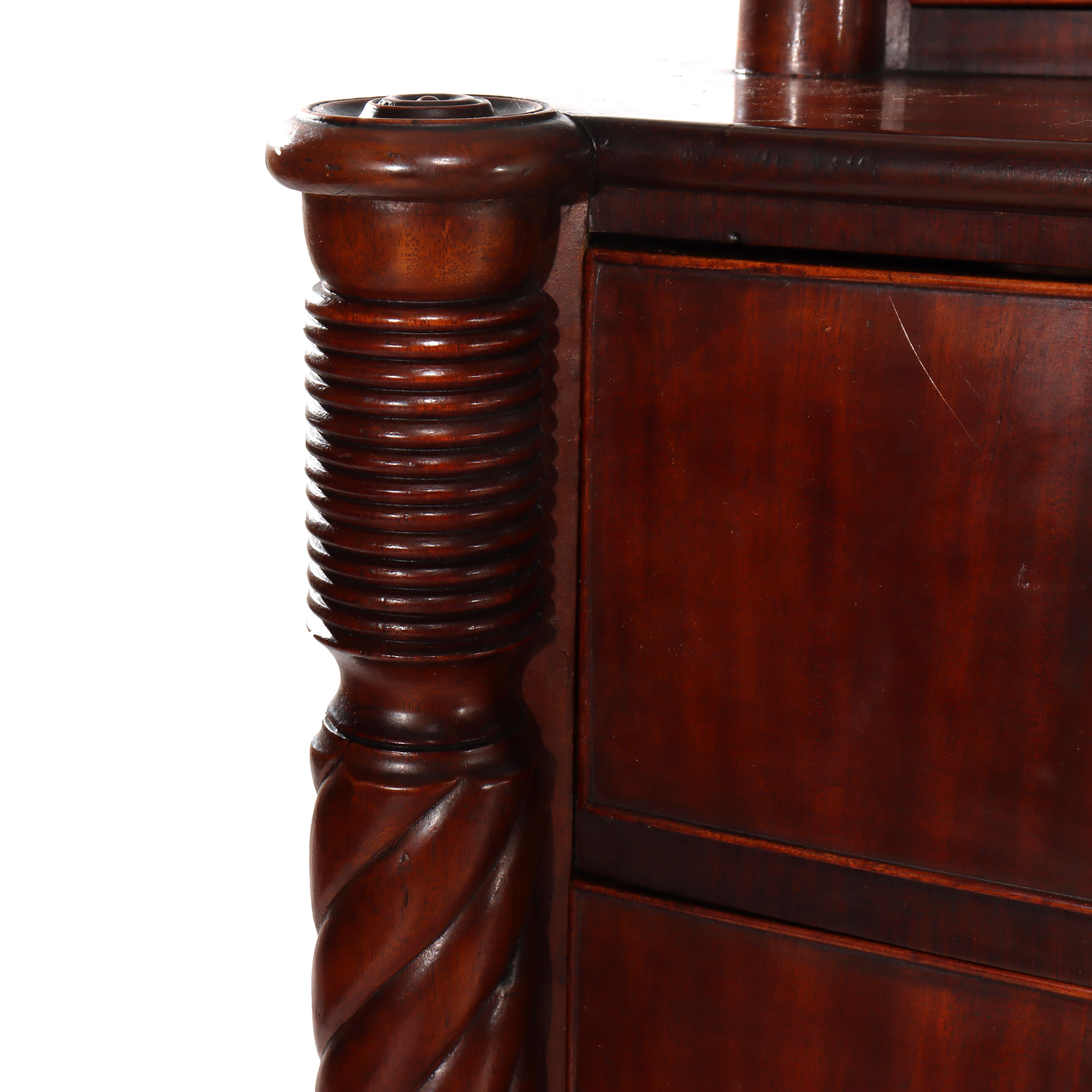 Antico cassettone a 6 cassetti in mogano di Sheraton Feder C1830 in vendita 4