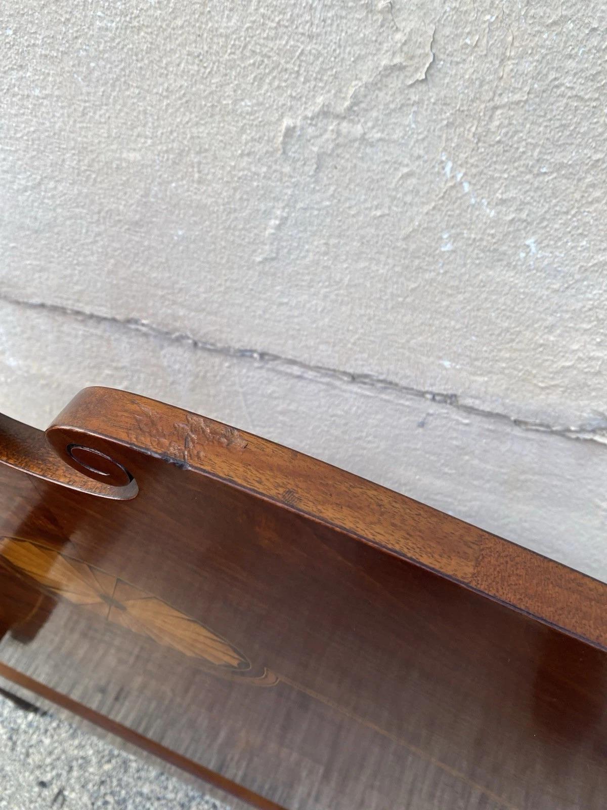 Ancien Sheraton Federal Pinwheel Inlay Mahogany 4 Poster Twin Bed Frame - Pair en vente 8