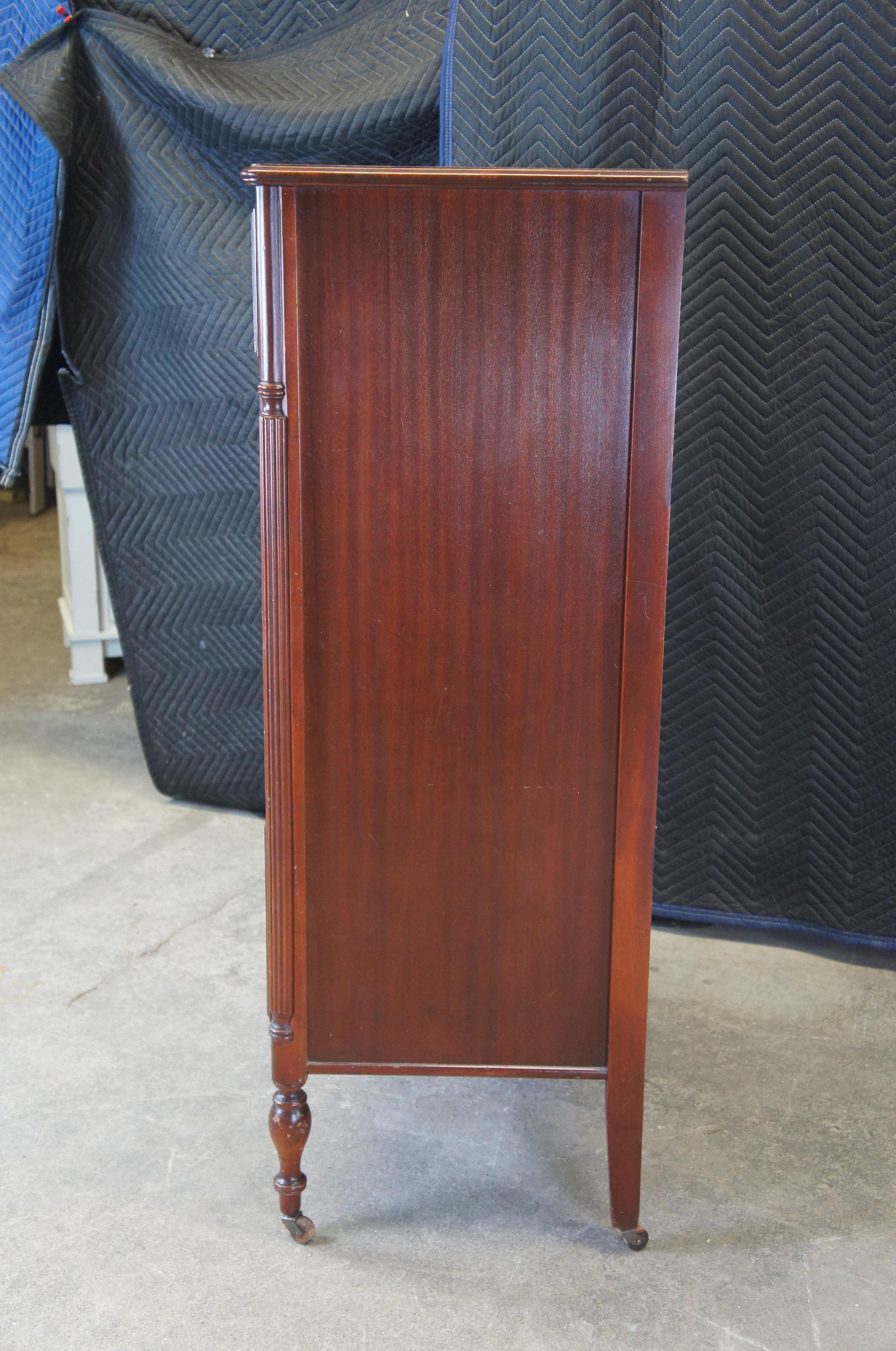 Antique Sheraton Federal Style Mahogany Chest of Drawers Tallboy Dresser 3