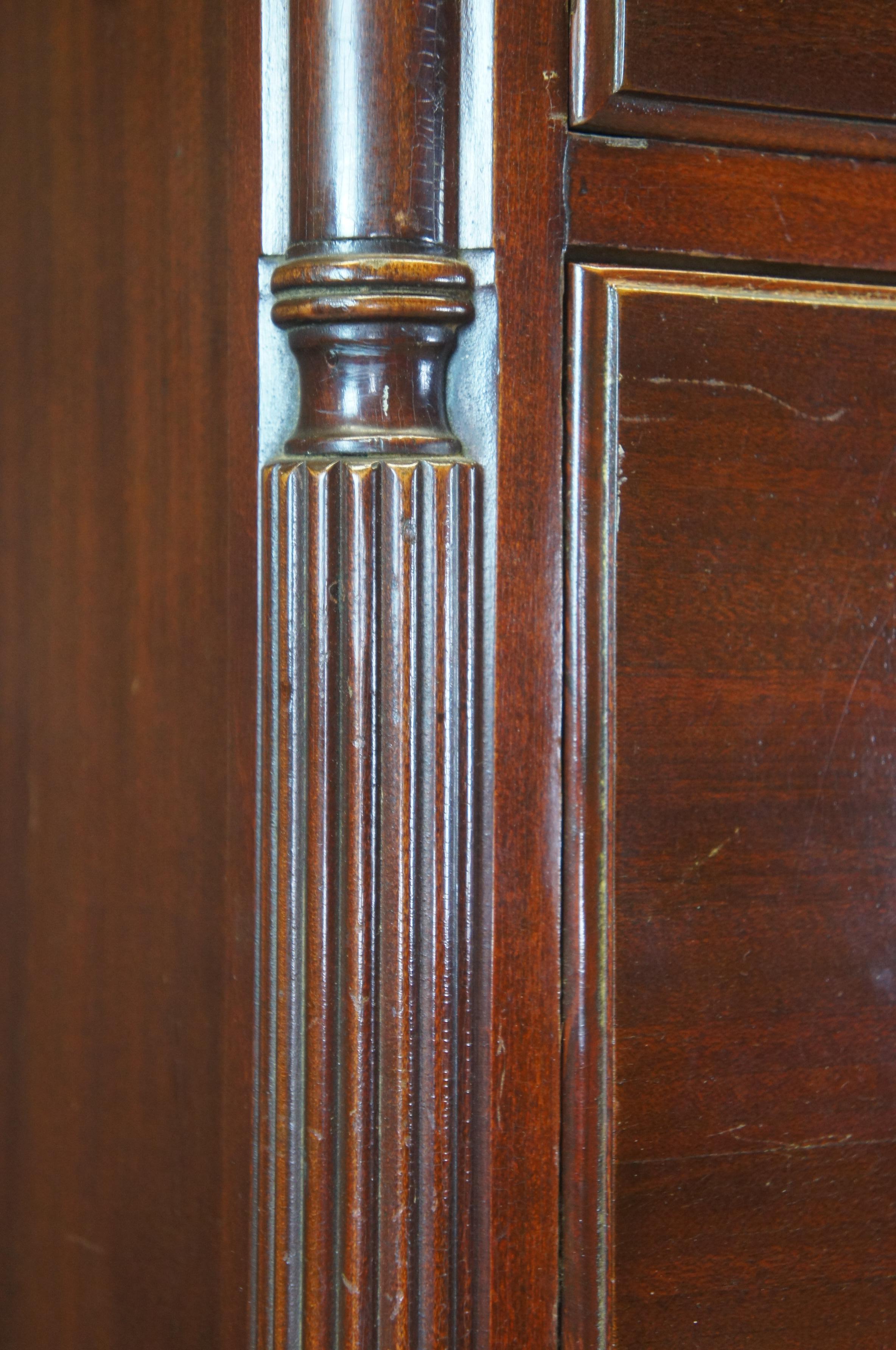 Mid-20th Century Antique Sheraton Federal Style Mahogany Chest of Drawers Tallboy Dresser