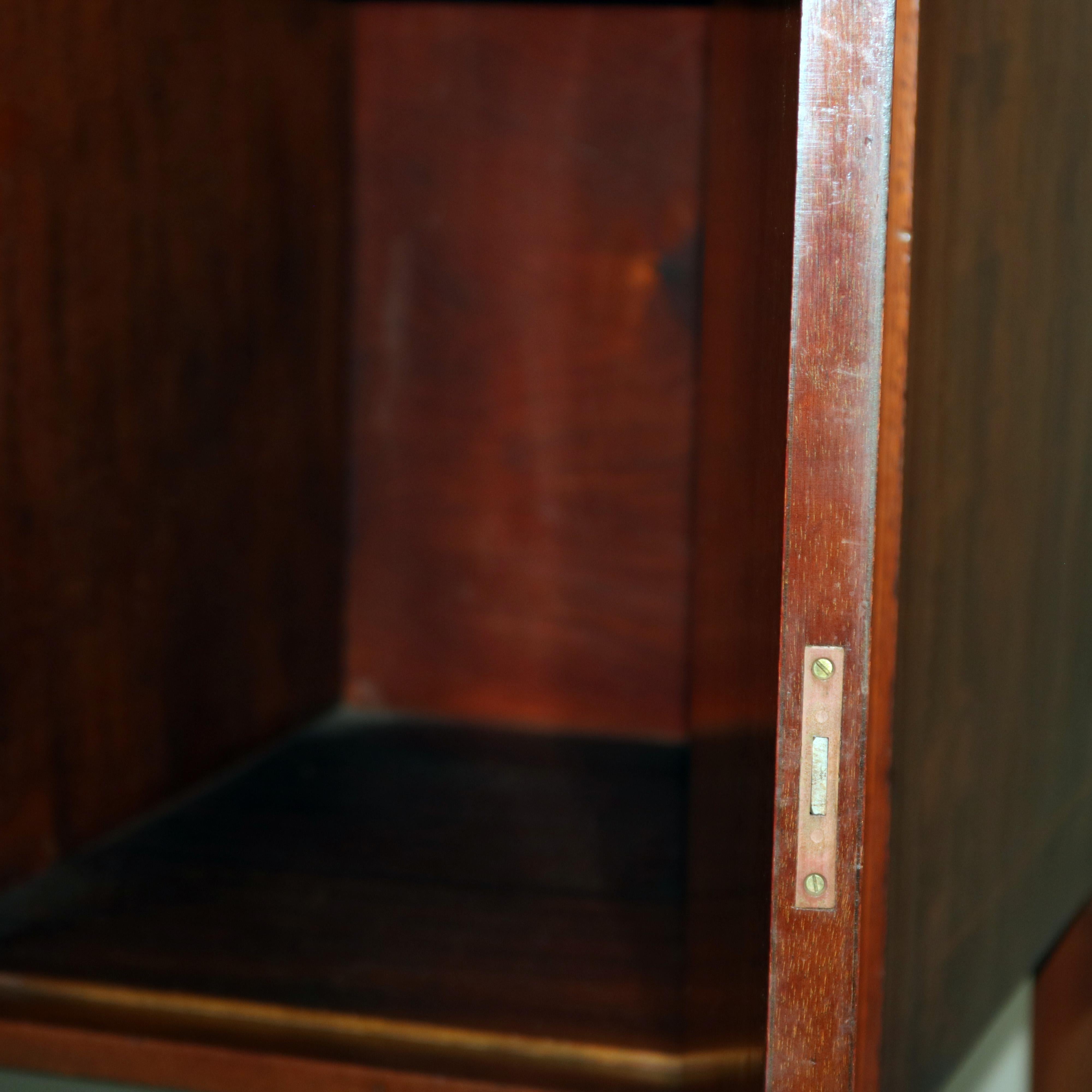 Antique Sheraton Flame Mahogany Banded Server/Sideboard, circa 1930 2