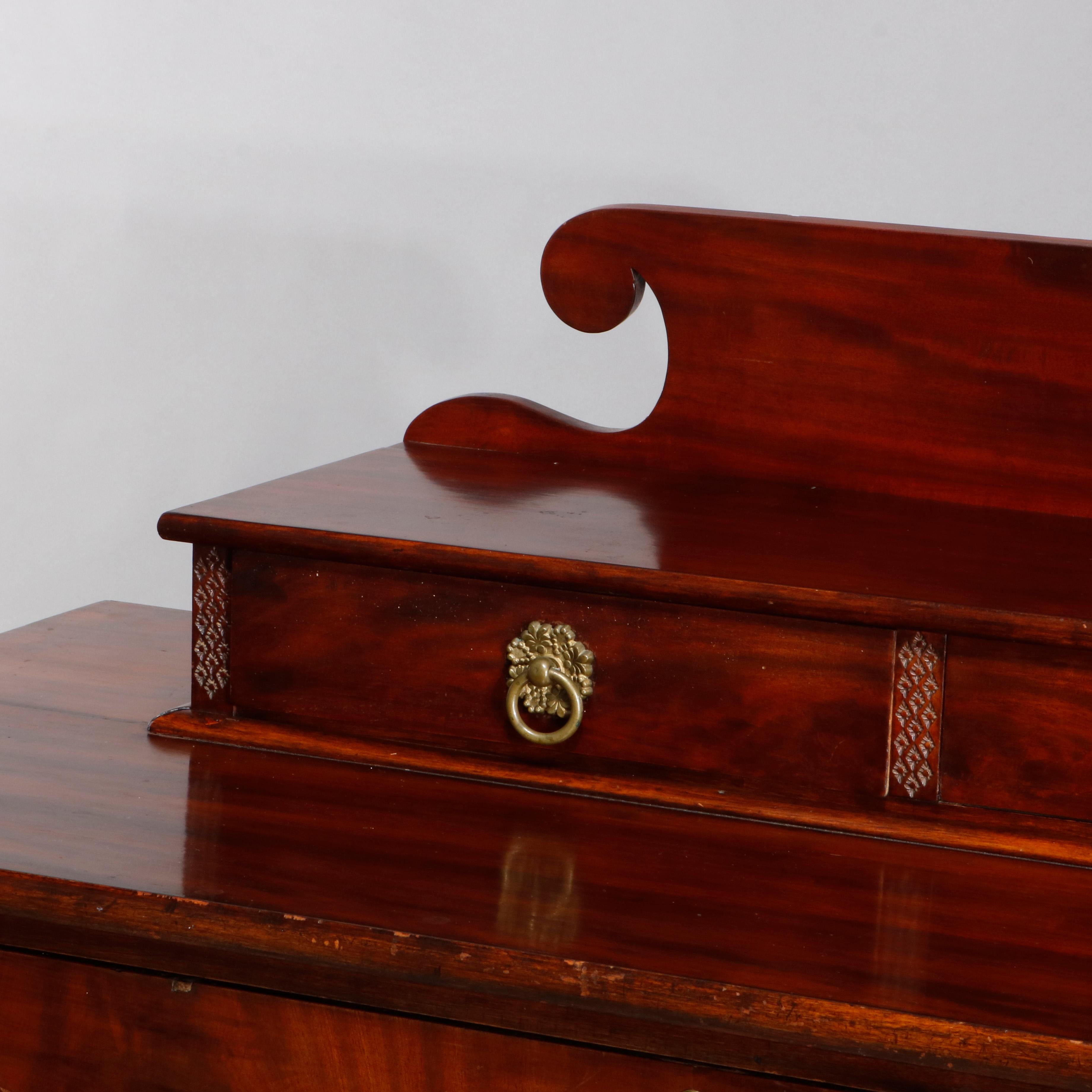 Antique Sheraton Flame Mahogany Chest of Drawers, 19th Century 2