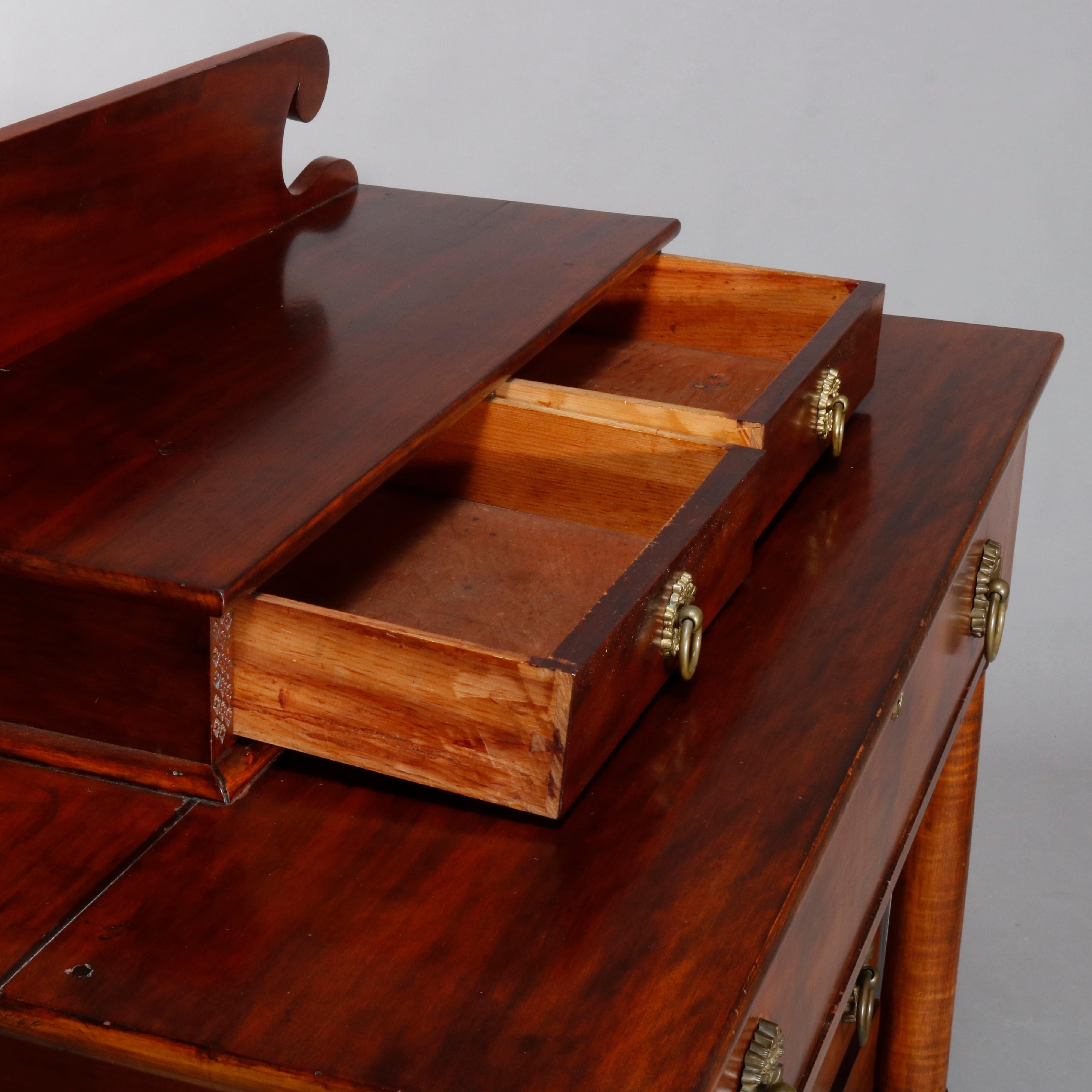 Antique Sheraton Flame Mahogany Chest of Drawers, 19th Century 5