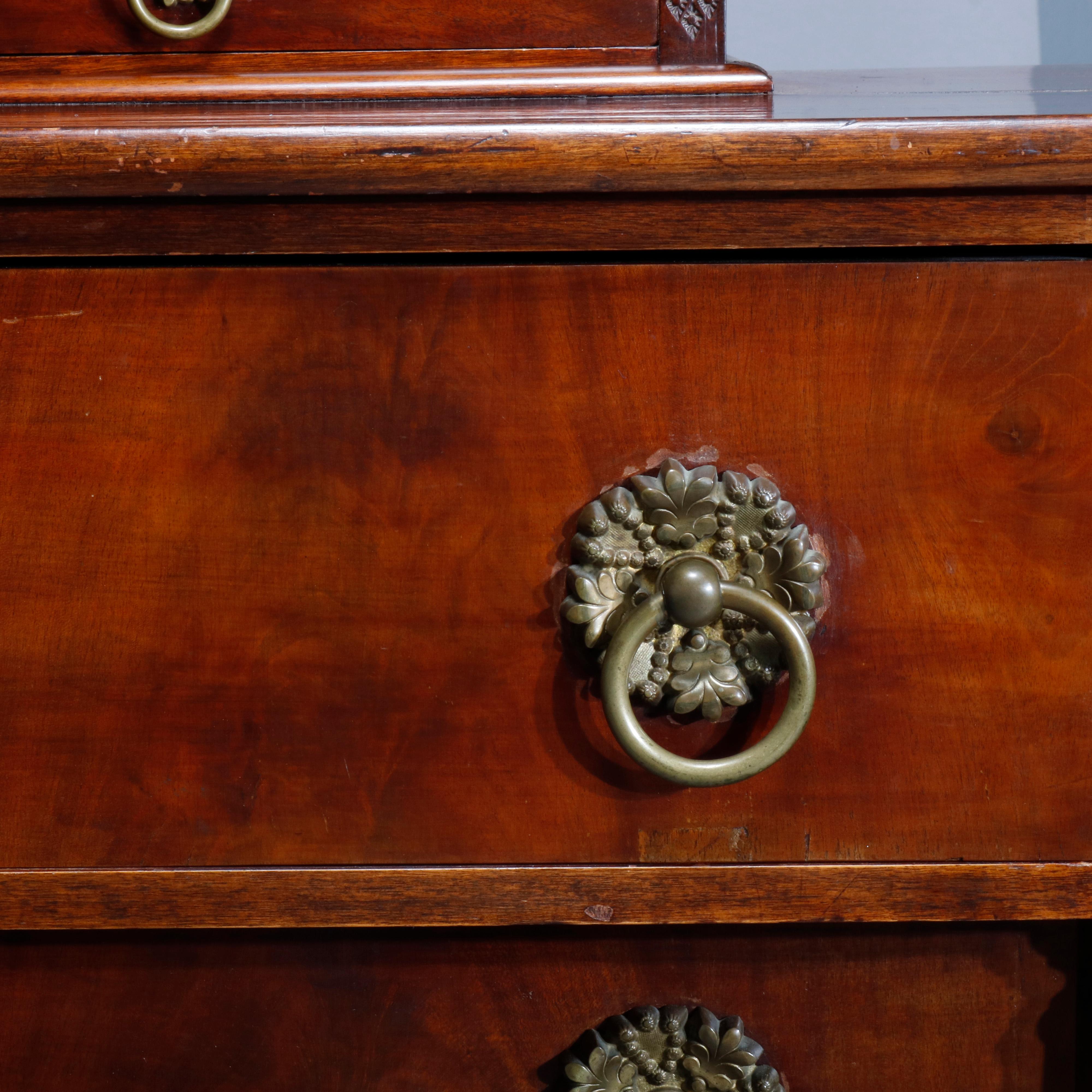 Antique Sheraton Flame Mahogany Chest of Drawers, 19th Century 6