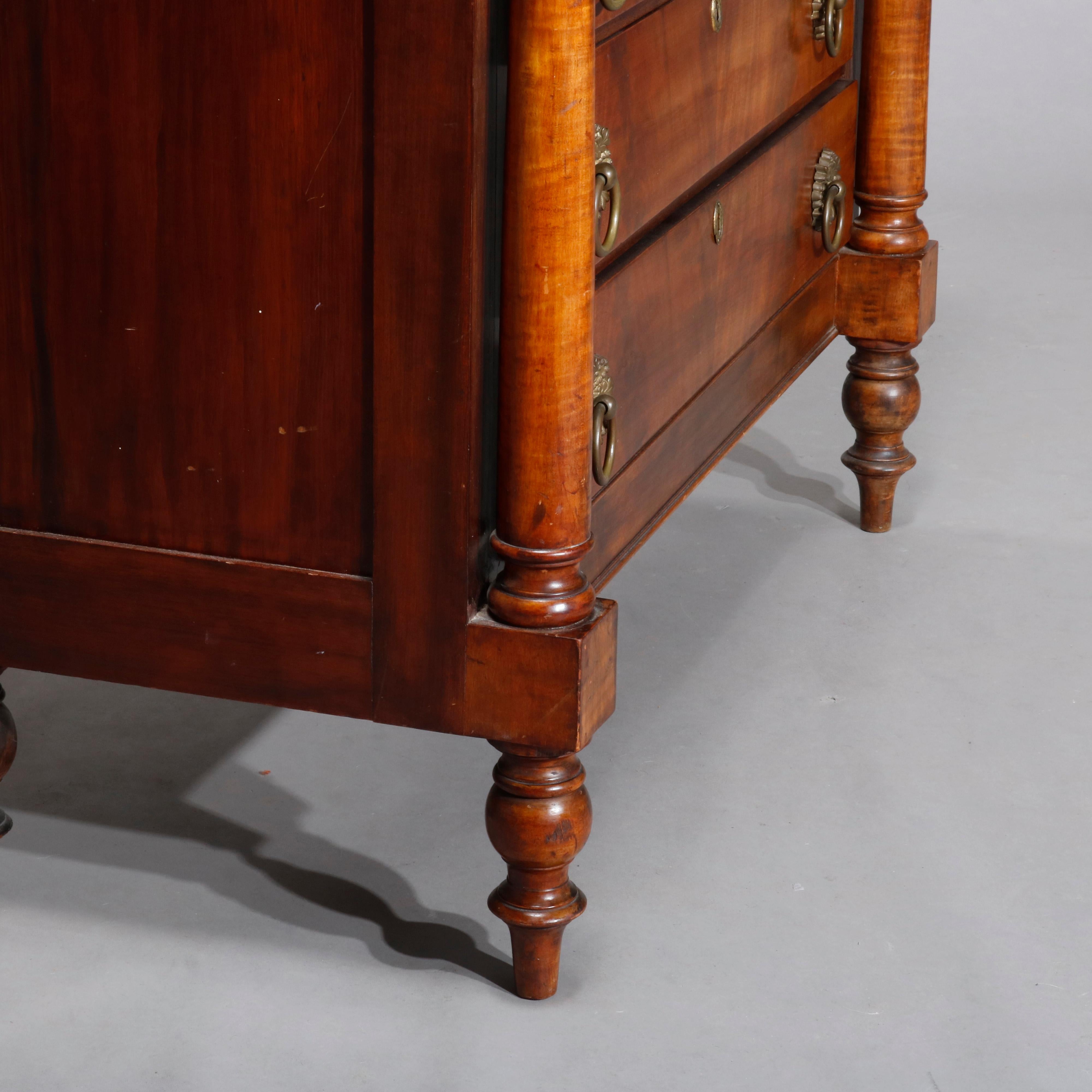 Antique Sheraton Flame Mahogany Chest of Drawers, 19th Century 8