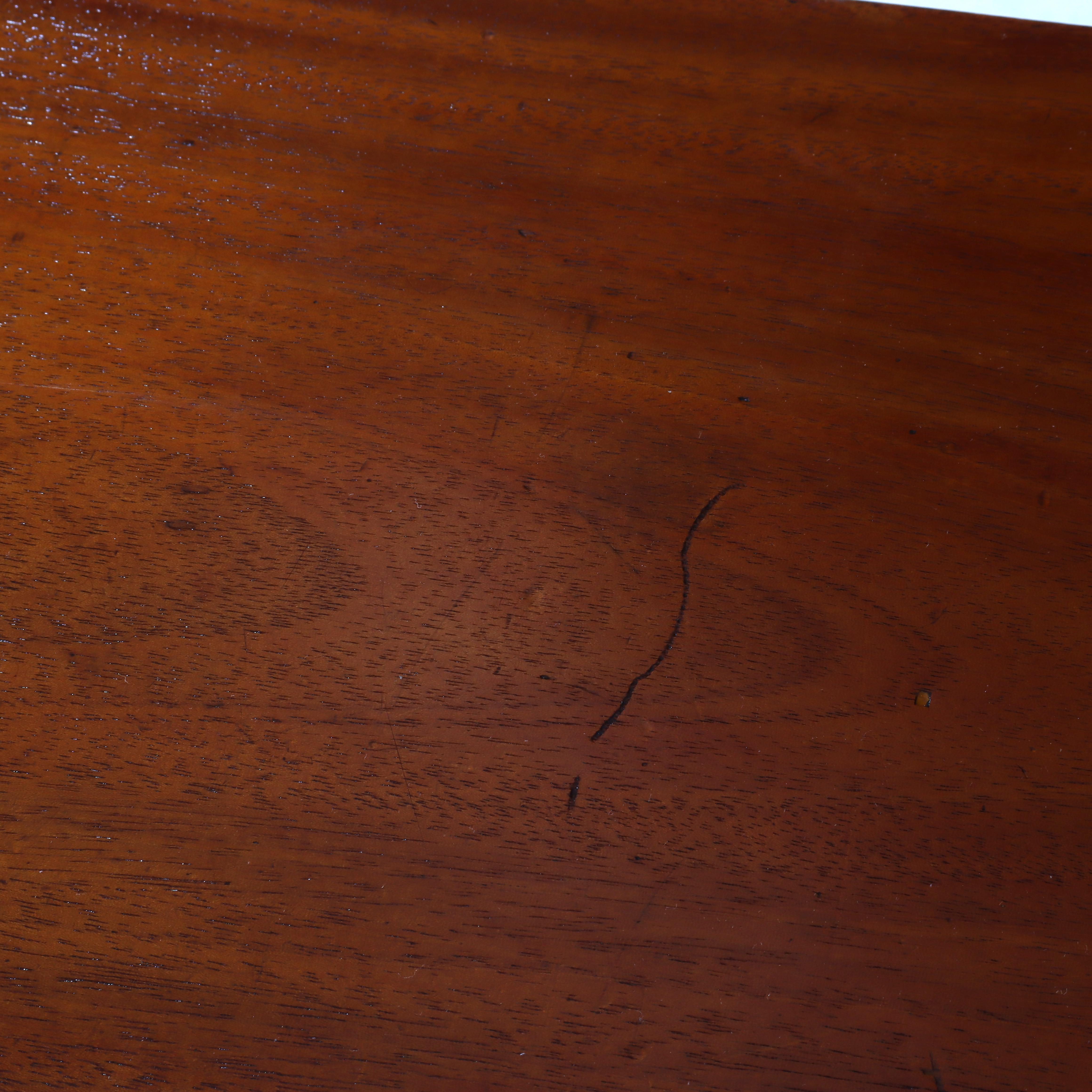 Ancienne table à cartes Sheraton à tourelle en acajou avec bandes et incrustations C1830 en vente 5