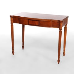 Antique Sheraton Mahogany Banded & Inlaid Turret Top Card Table C1830