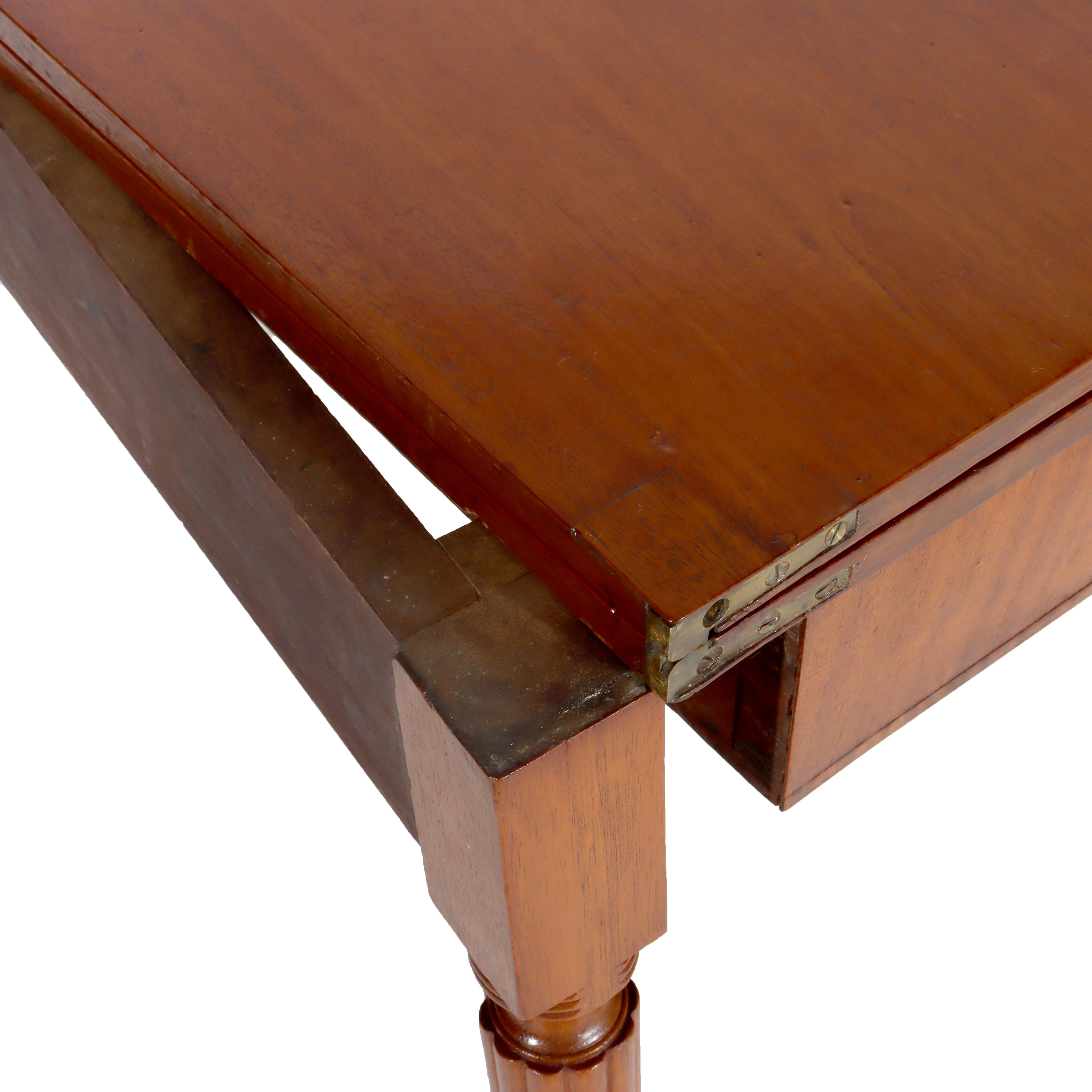 Ancienne table à cartes Sheraton à tourelle en acajou avec bandes et incrustations C1830 en vente 4