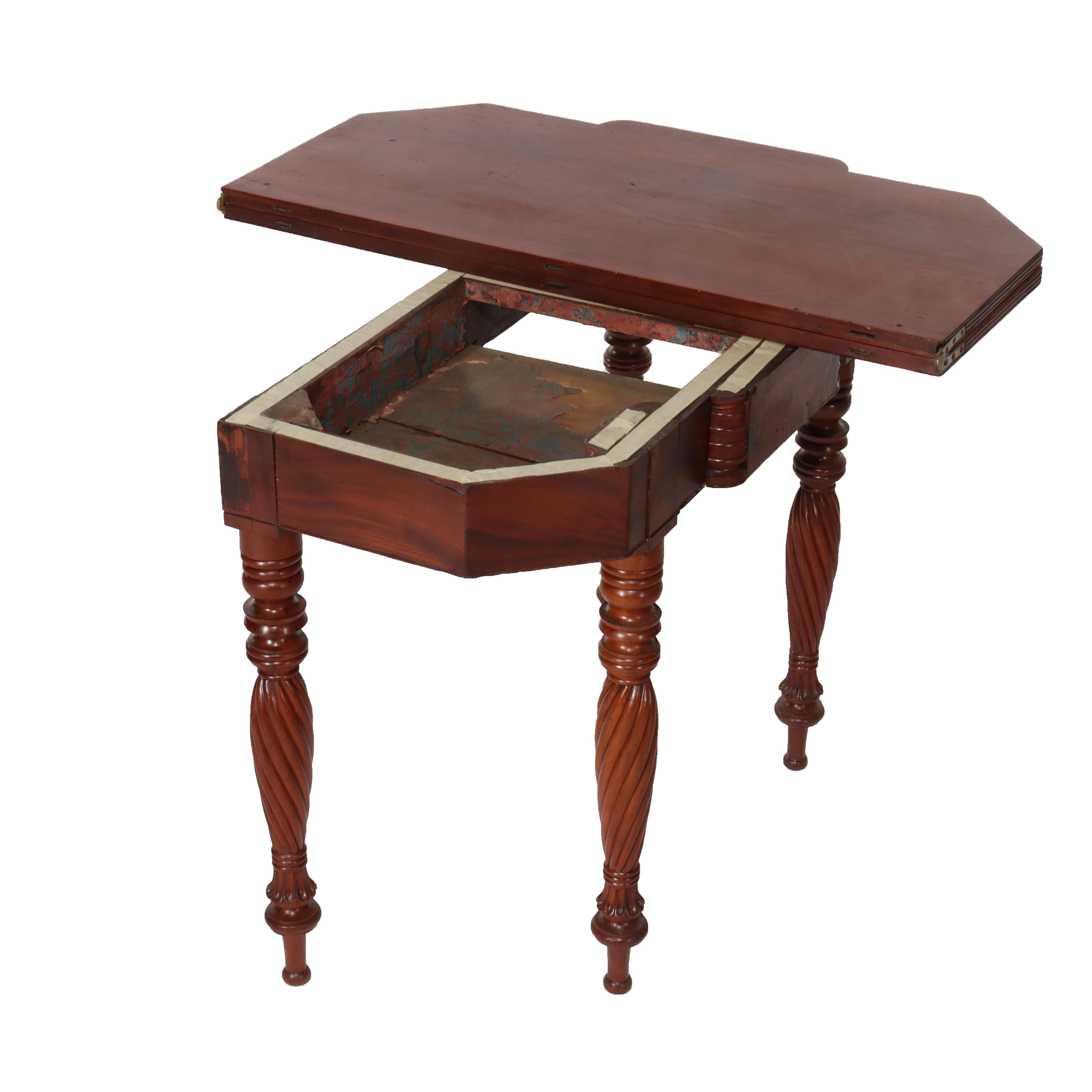 Antigua mesa de cartas Sheraton de caoba C1830 en venta 12