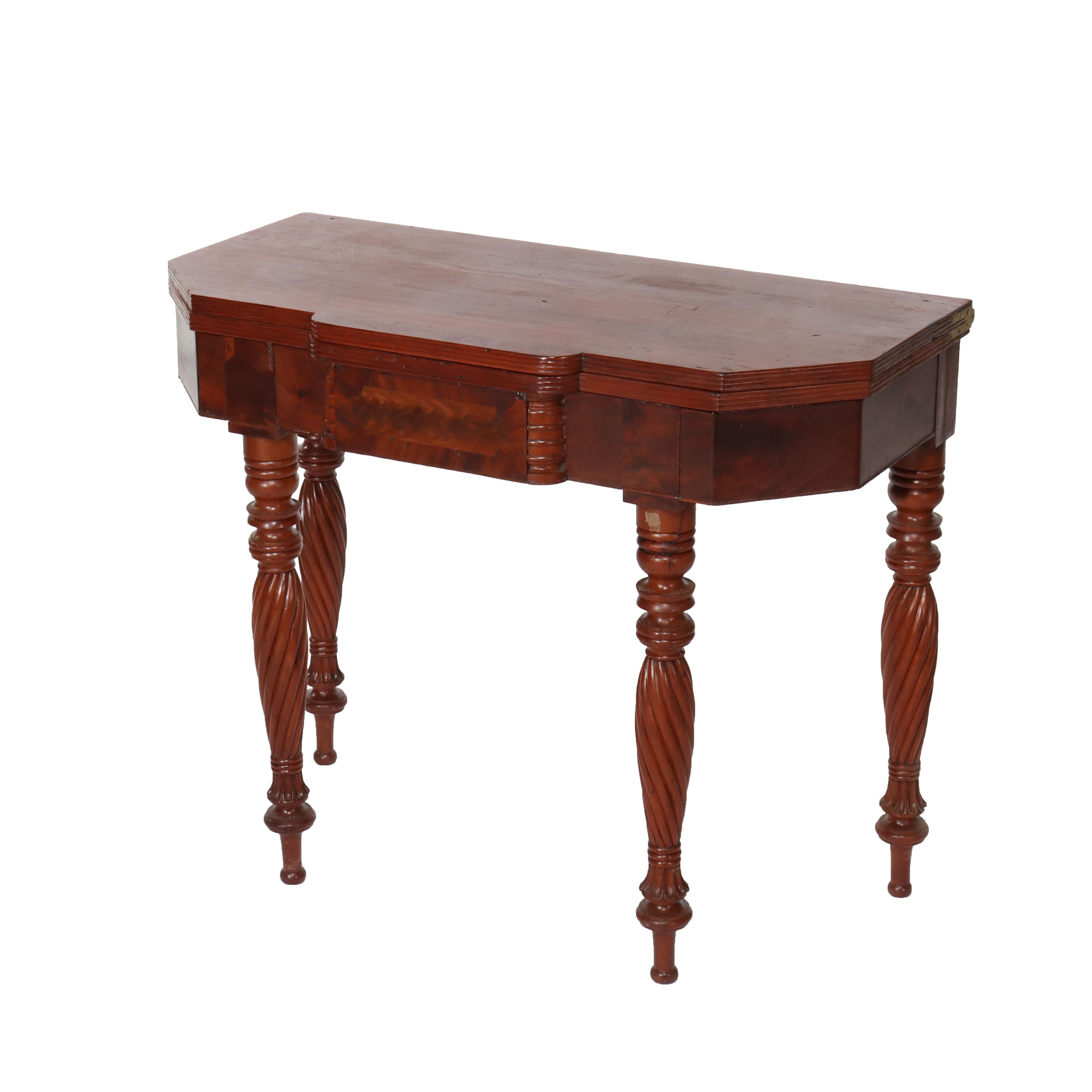 Antigua mesa de cartas Sheraton de caoba C1830 en Bueno estado para la venta en Big Flats, NY
