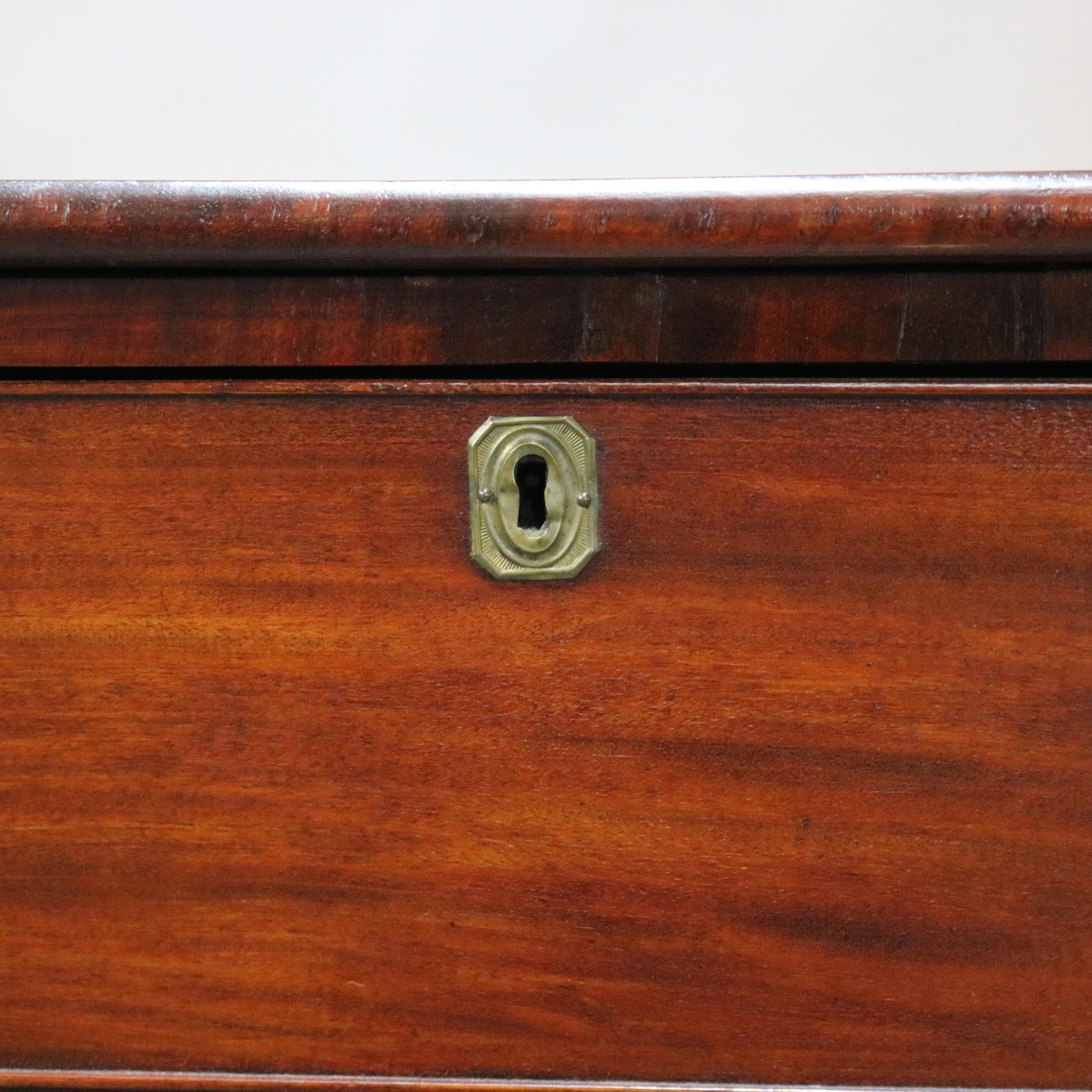 Antique Sheraton Mahogany & Cherry Chest of Drawers, Circa 1830 In Good Condition In Big Flats, NY